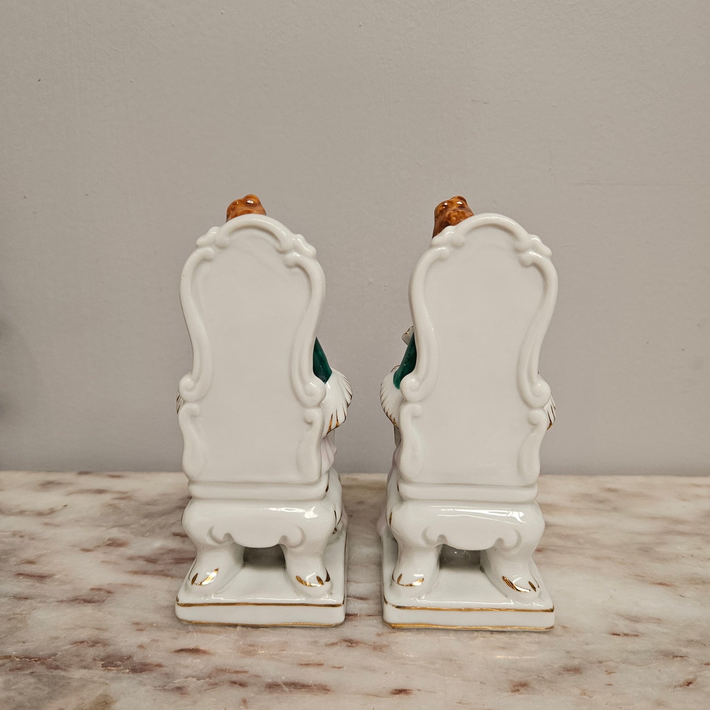 Pair of Vintage Porcelain Bookends