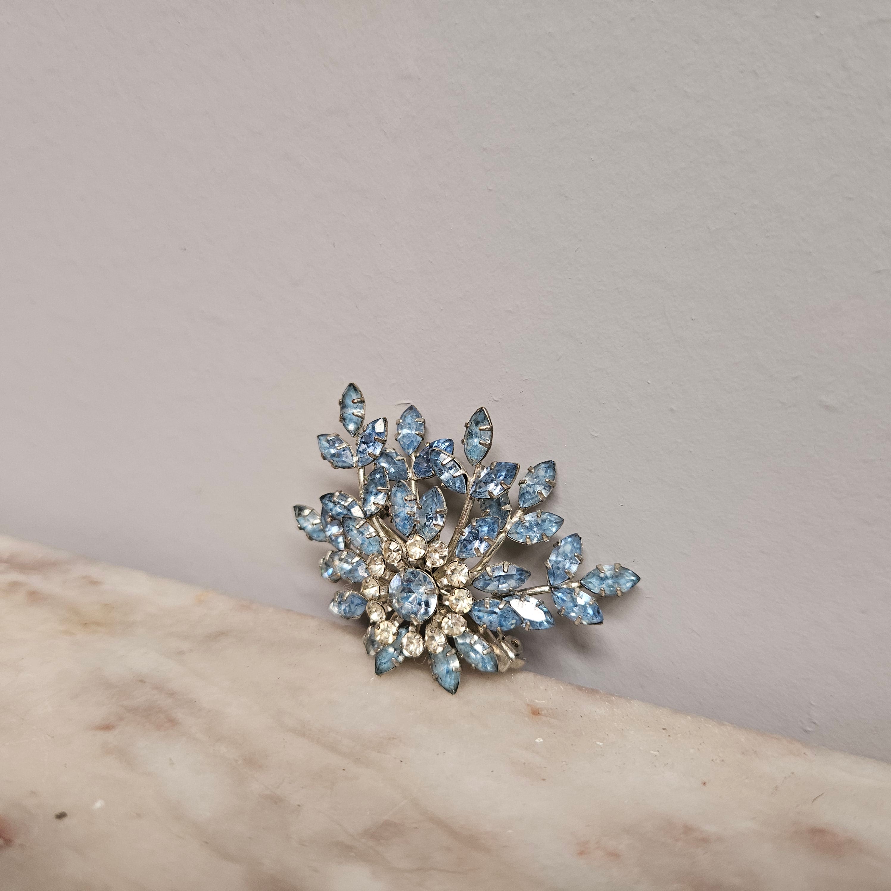 Pretty Vintage Floral Crystal Brooch | Antique & Vintage | Moonee Ponds Antiques | Australia Wide Delivery