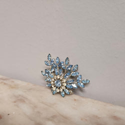 Pretty Vintage Floral Crystal Brooch