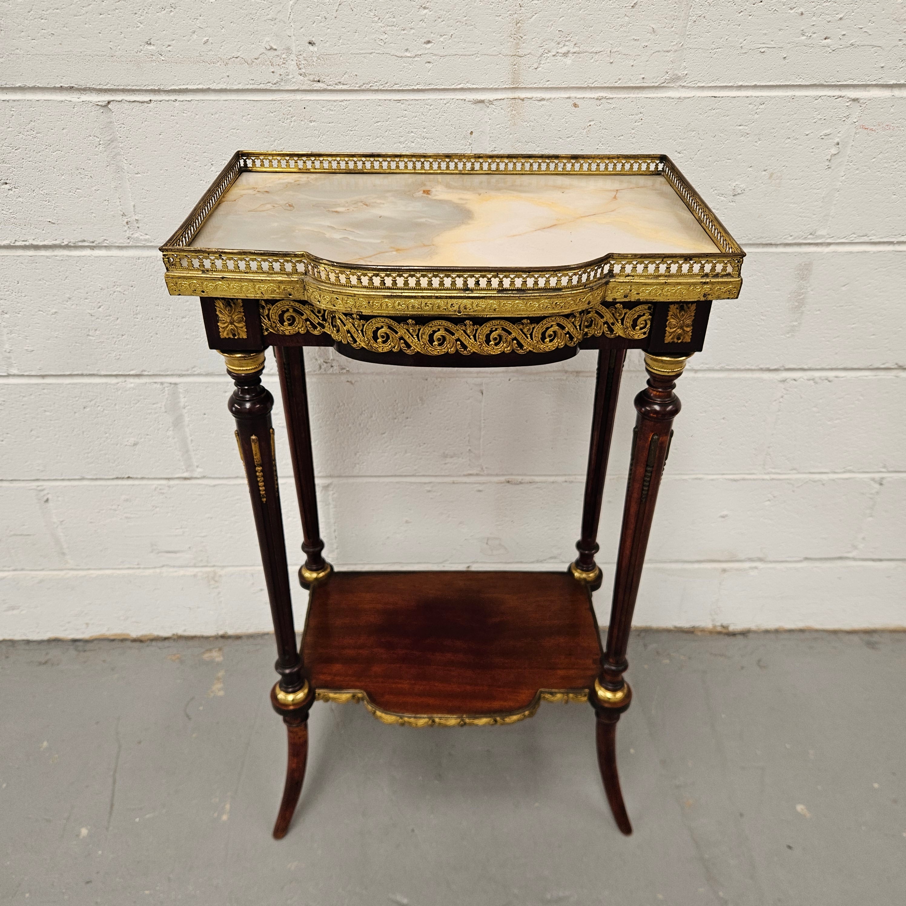 French Louis XVth Style Marble Top Side/Lamp Table