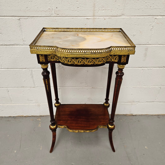 French Louis XVth Style Marble Top Side/Lamp Table