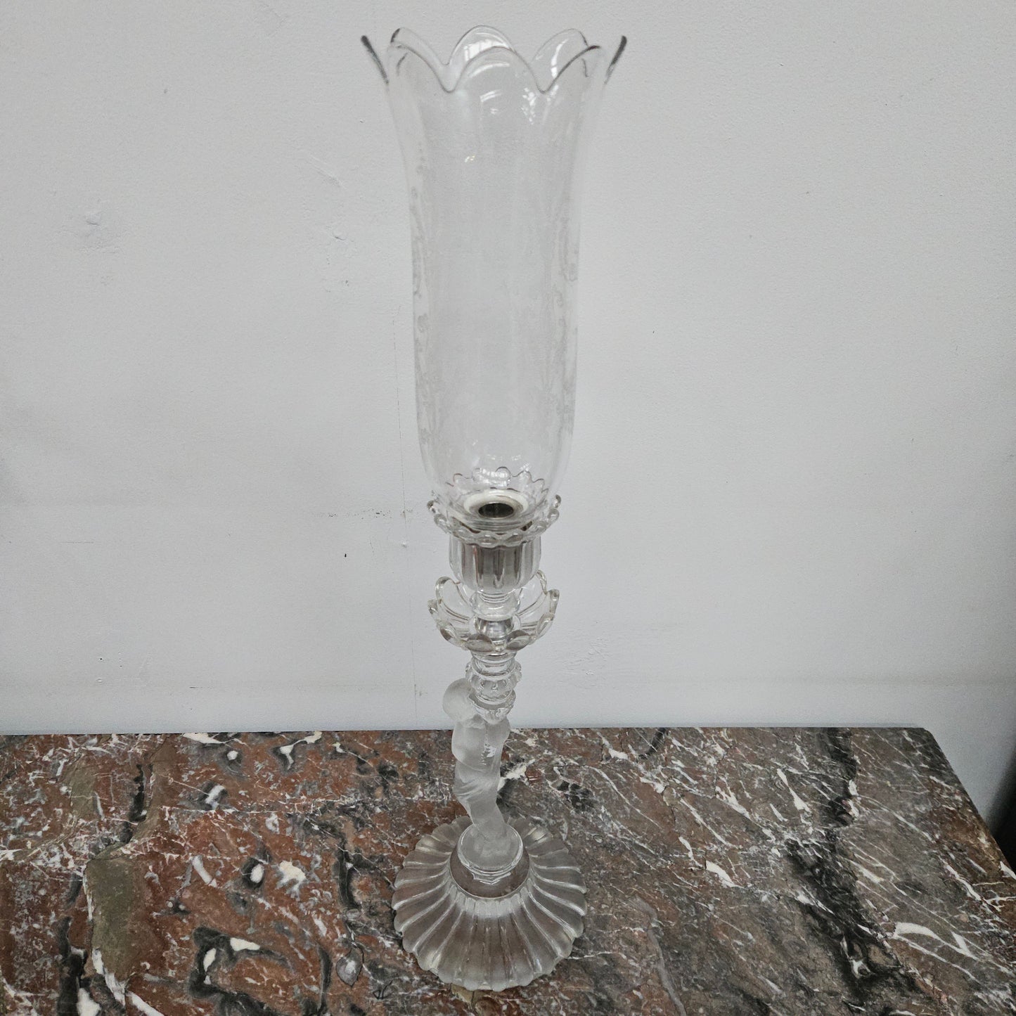 French Baccarat Crystal Hurricane Candle Lamp