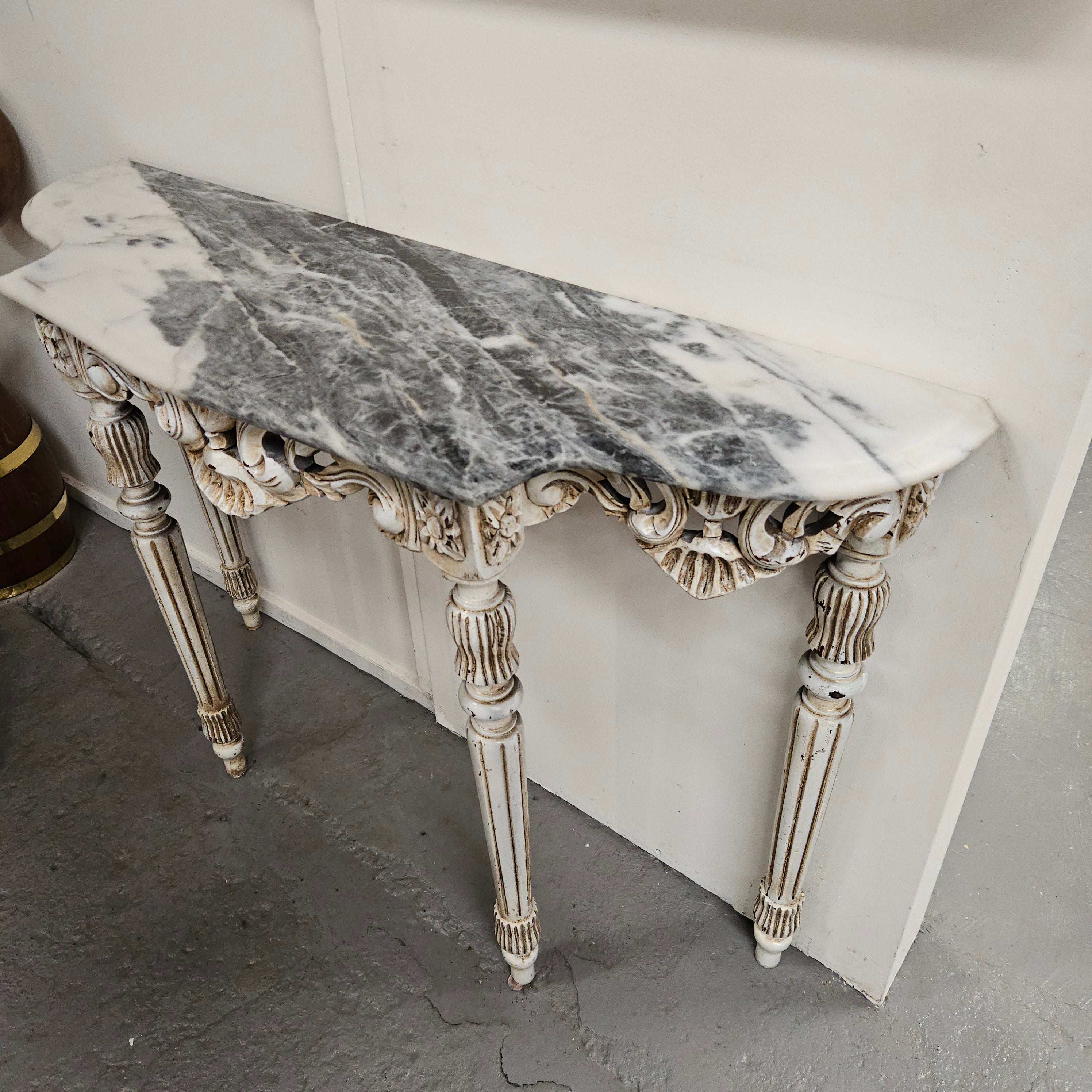 Louis XVI Style Painted Console Table With Marble Top | Antique & Vintage | Moonee Ponds Antiques | Australia Wide Delivery