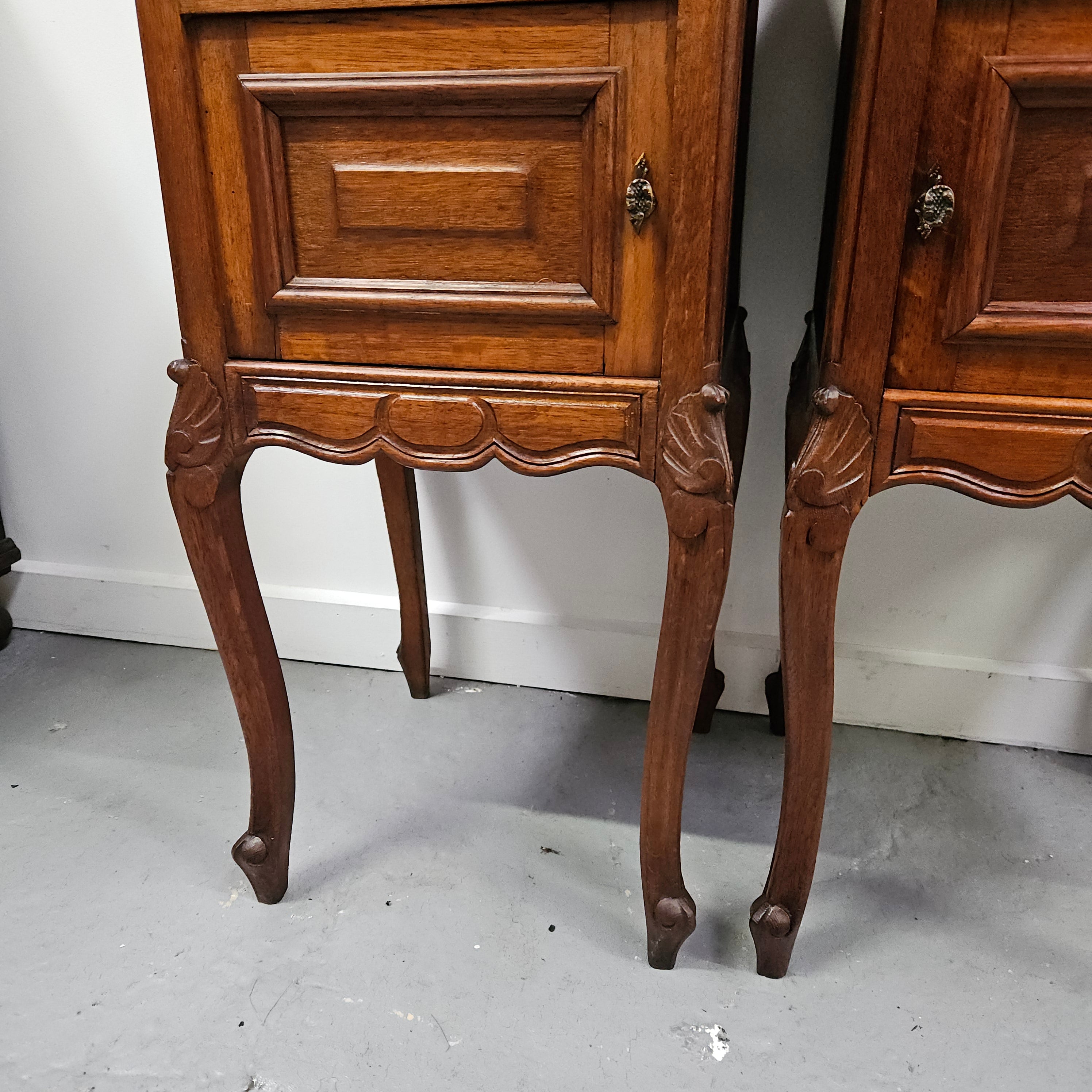 Rare Pair of Antique French Louis XV Style Wooden Top Bedsides | Antique & Vintage | Moonee Ponds Antiques | Australia Wide Delivery