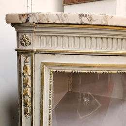Louis XVI Style Signed Paris Marble Top Corner Cabinet