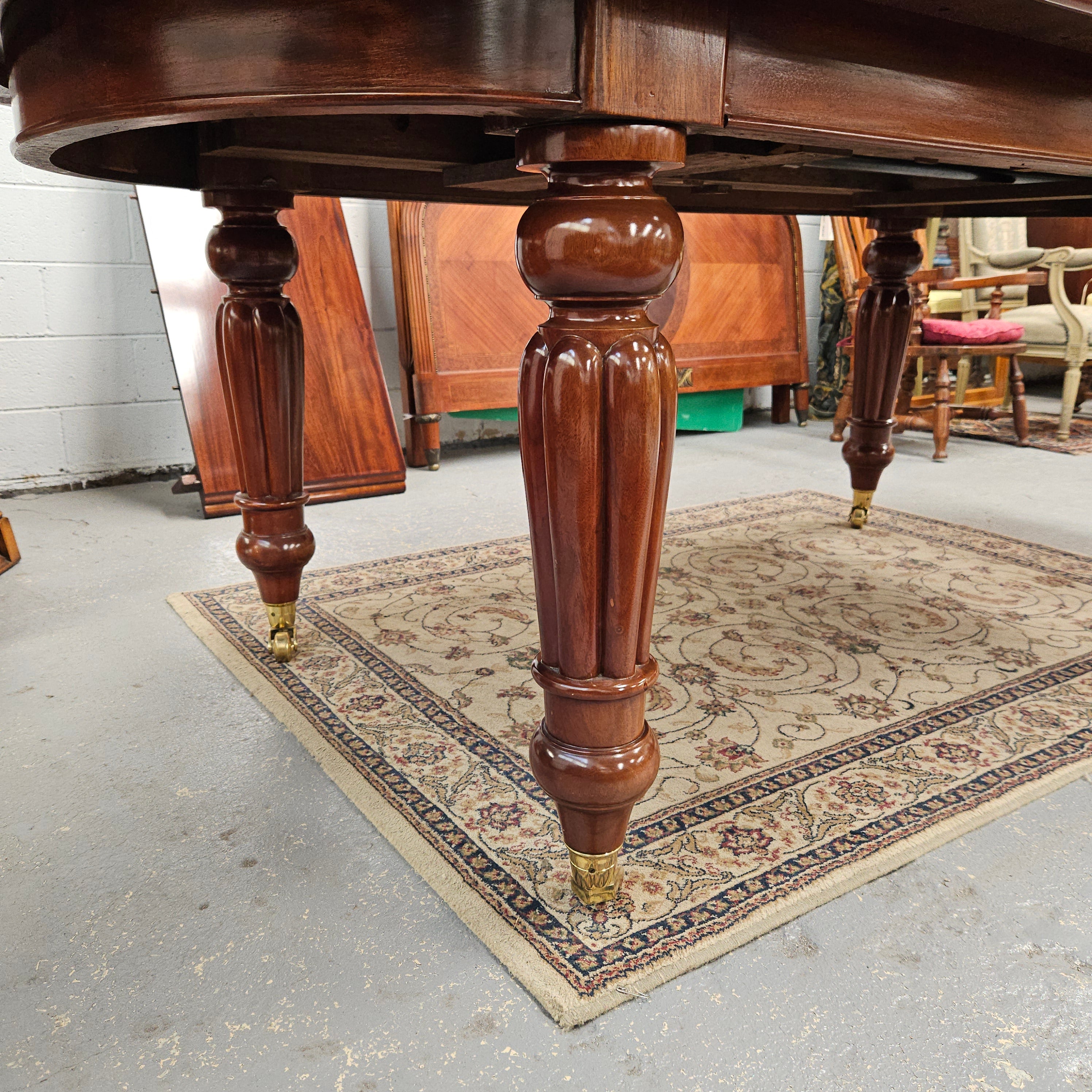 1980's Mahogany Reproduction Extension Table | Antique & Vintage | Moonee Ponds Antiques | Australia Wide Delivery