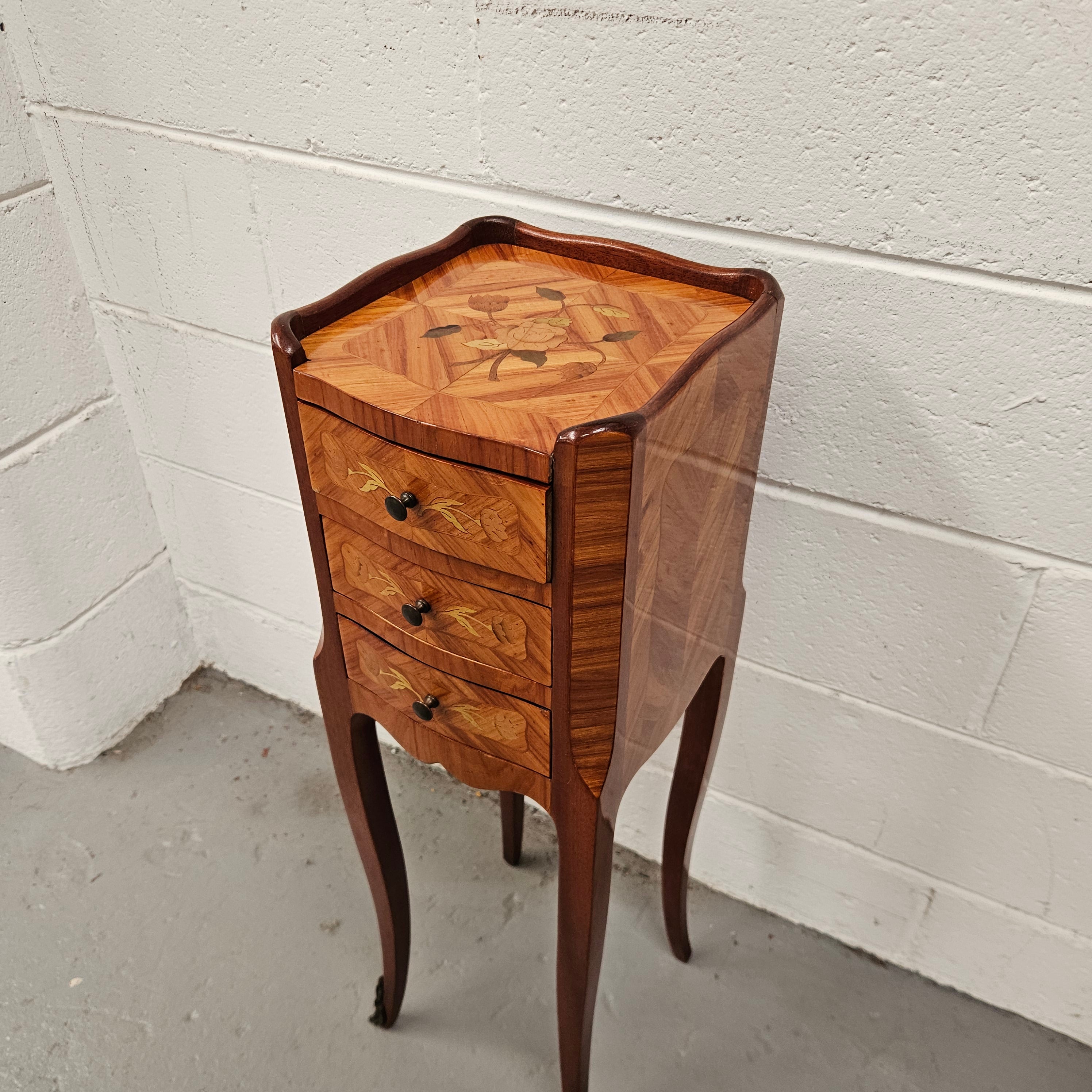 Petite Marquetry Inlaid Louis XV Style Lamp Table | Antique & Vintage | Moonee Ponds Antiques | Australia Wide