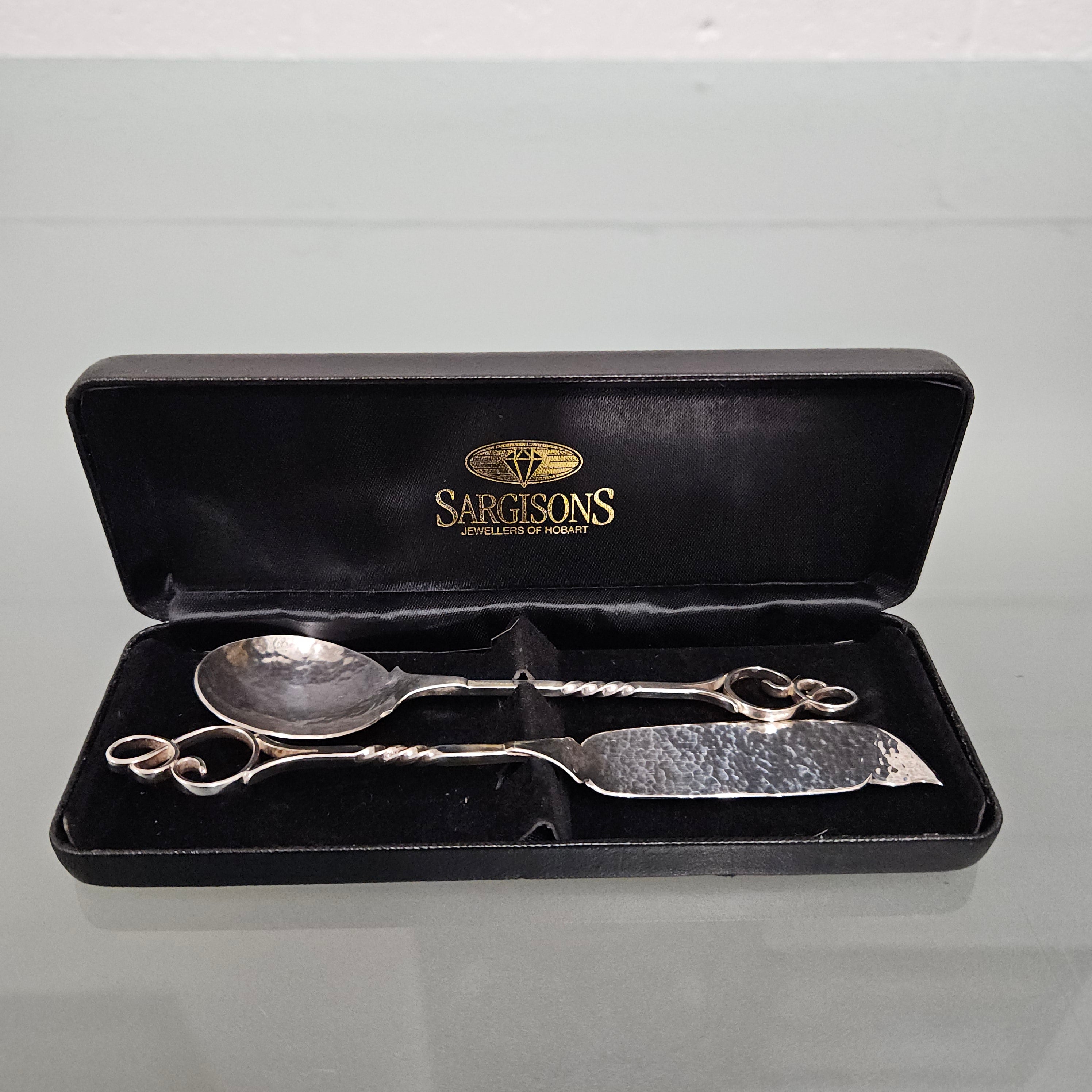 Sargisons Sterling Silver Butter Knife & Jam Spoon Set | Antique & Vintage | Moonee Ponds Antiques | Australia Wide Delivery