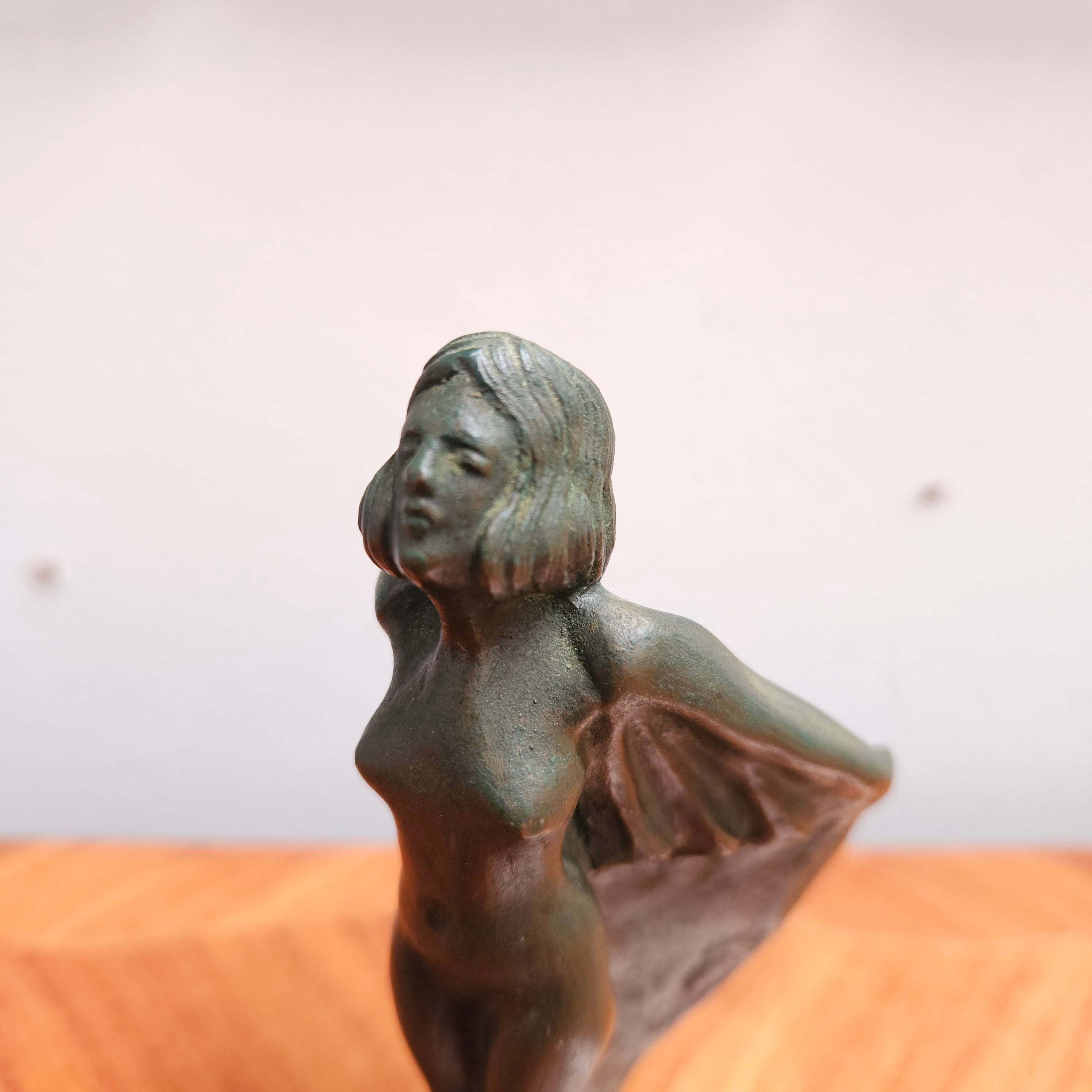 Bronze Hood Ornament by Max Le Verrier "Femme Au Voile" | Antique & Vintage | Moonee Ponds Antiques | Australia Wide Delivery
