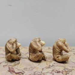 Vintage Carved 3 Wise Monkeys | Antique & Vintage | Moonee Ponds Antiques | Australia Wide Delivery