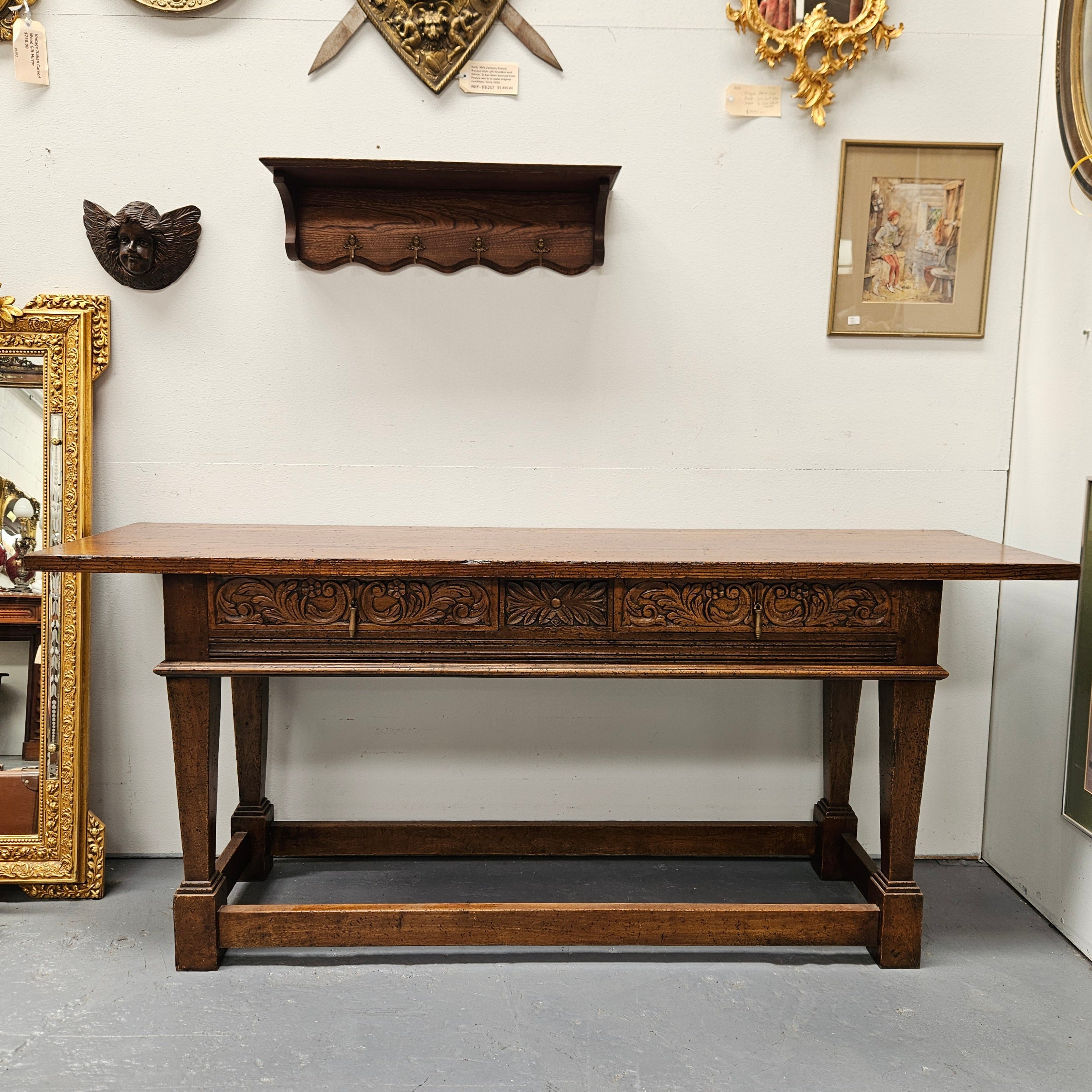Spanish Style French Elm Two Drawer Console Table | Antique & Vintage | Moonee Ponds Antiques | Australia Wide Delivery