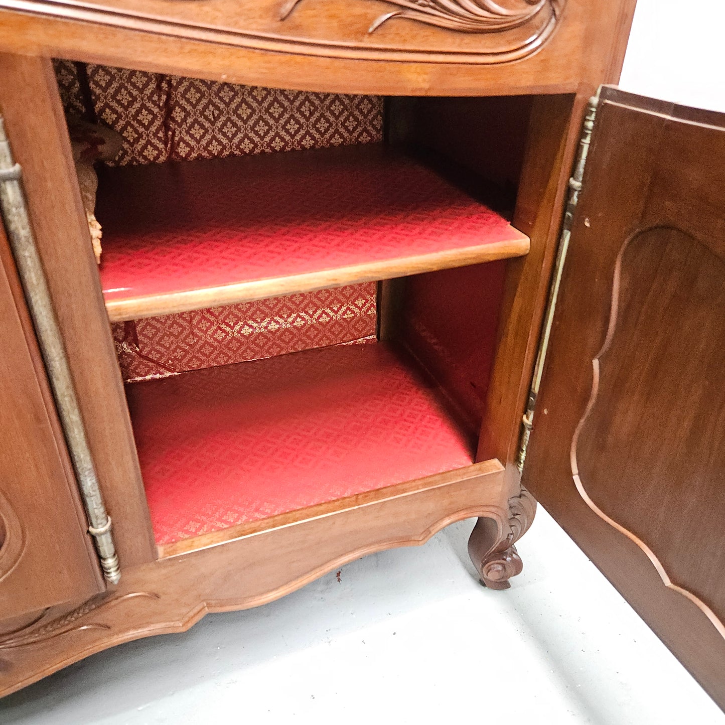 Louis XV Style Walnut Sideboard With Three Drawers & Three Doors