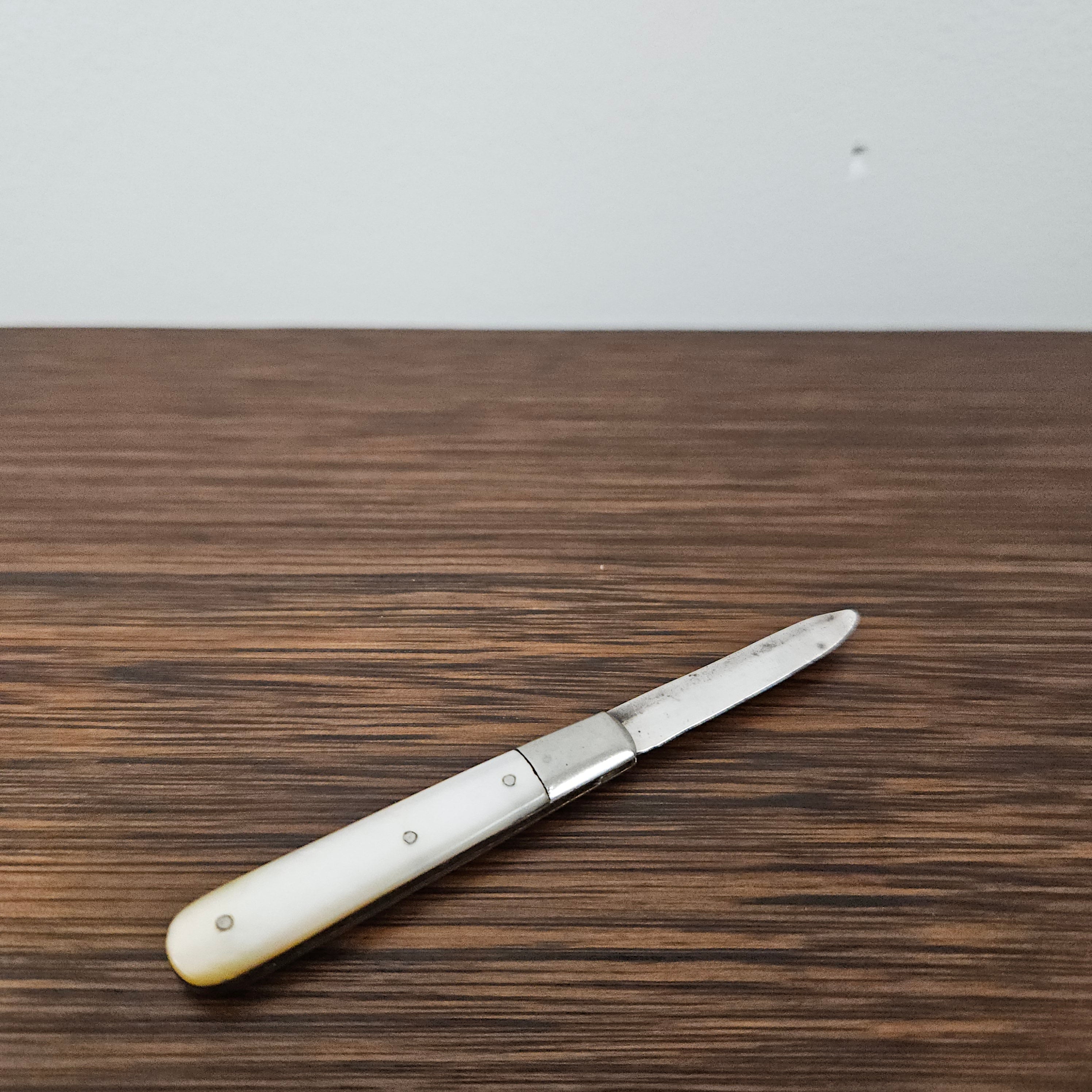 Sterling Silver & Mother of Pearl Miniature Fruit Knife | Antique & Vintage | Moonee Ponds Antiques | Australia Wide Delivery