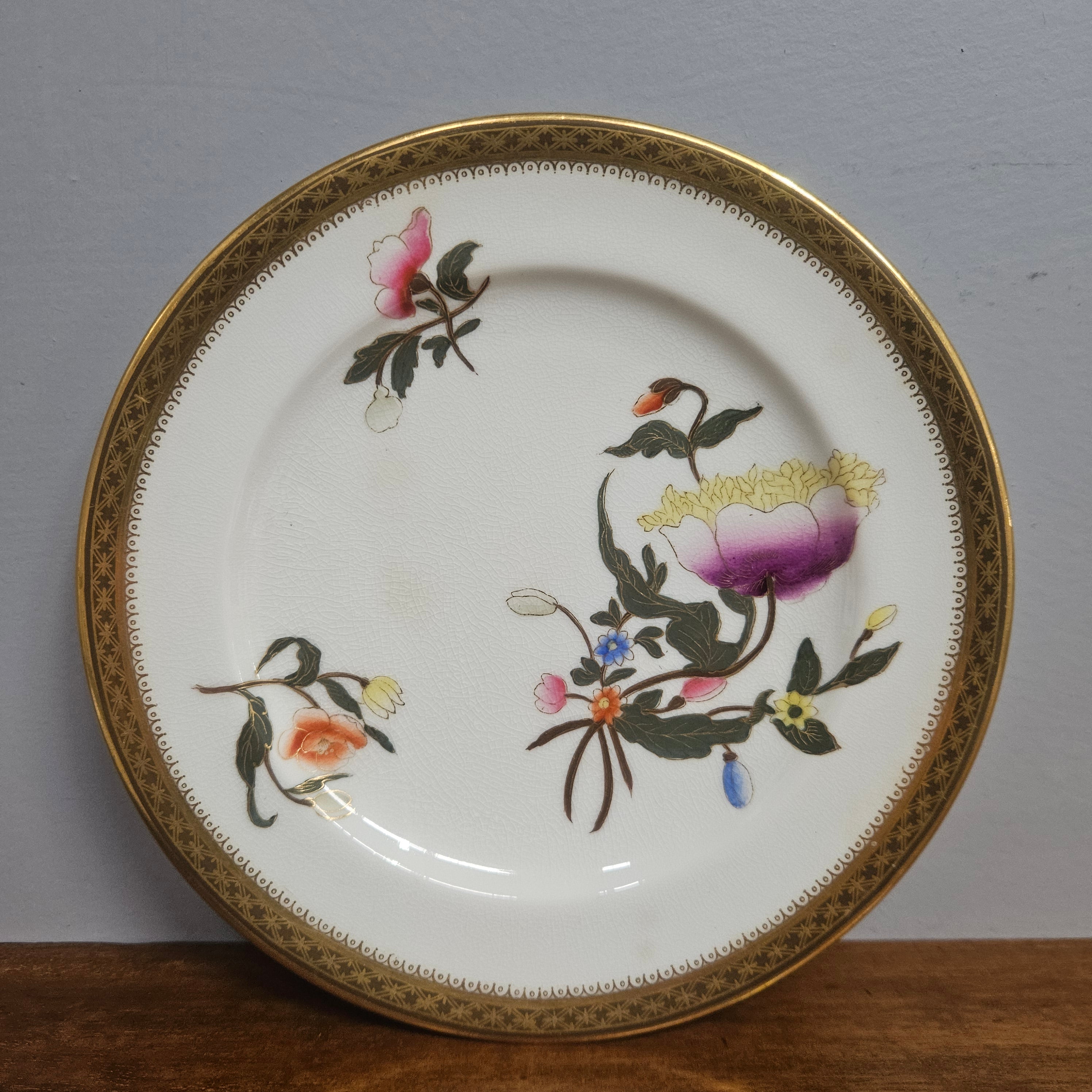 Set 6 Antique Royal Worcester Hand Painted & Gilded Plates | Antique & Vintage | Moonee Ponds Antiques | Australia Wide