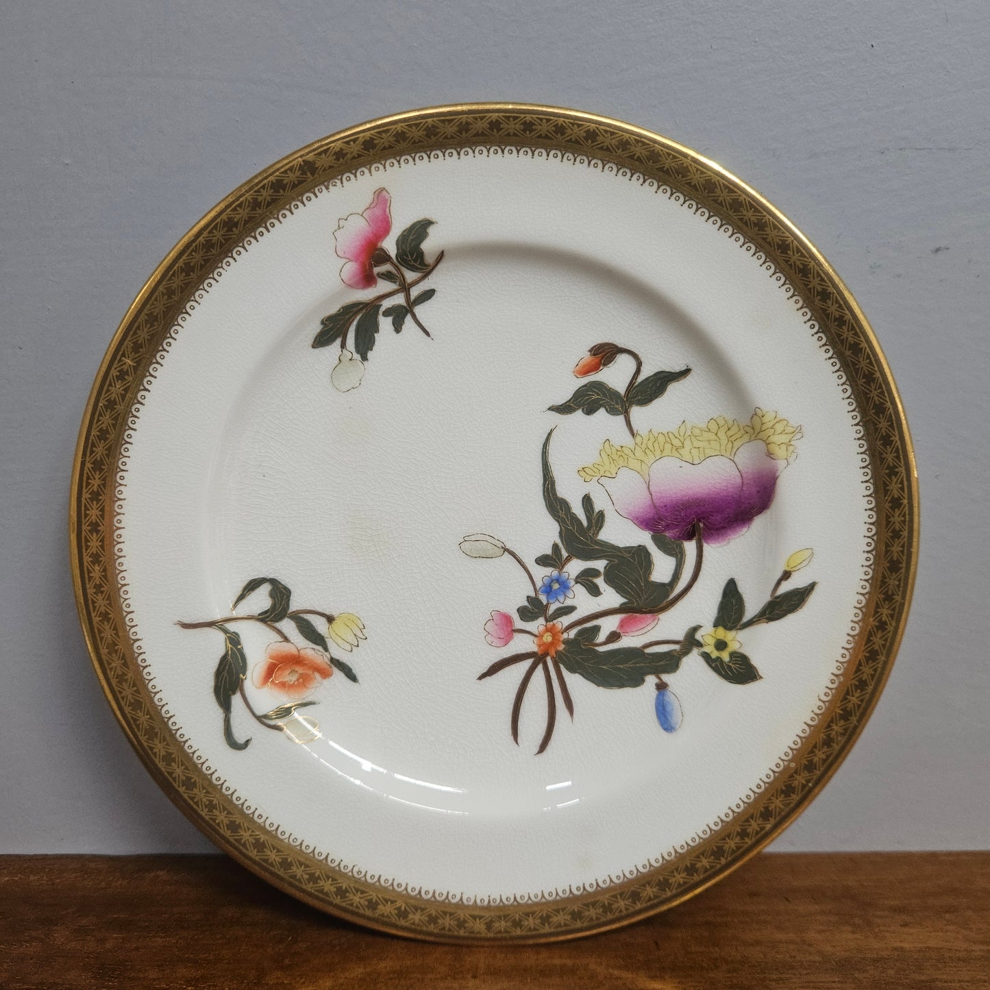 Set 6 Antique Royal Worcester Hand Painted & Gilded Plates