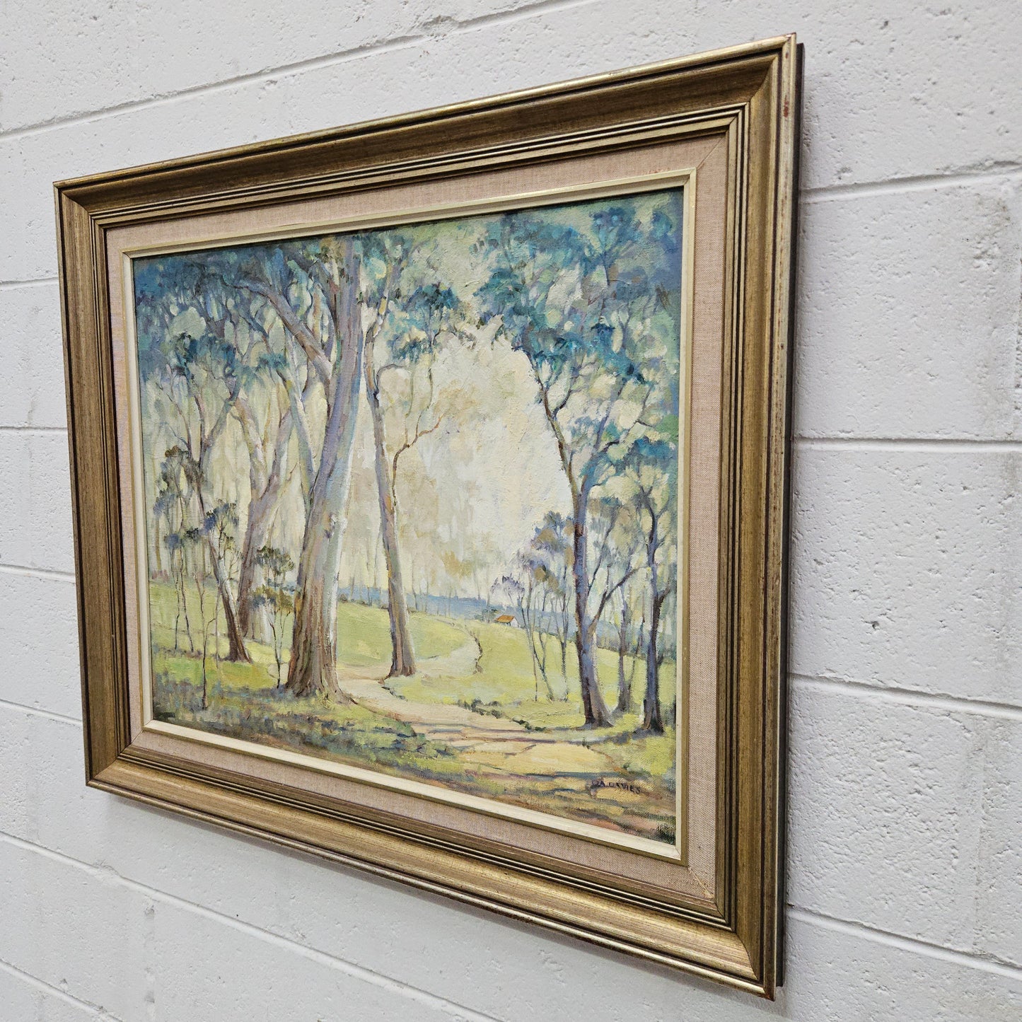 Signed Landscape Oil on Board Framed Painting