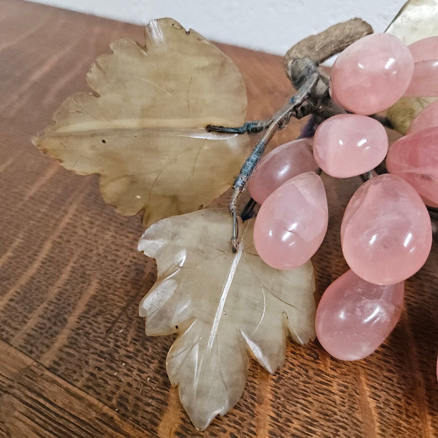 Vintage Chinese Rose Quartz Bunch of Grapes