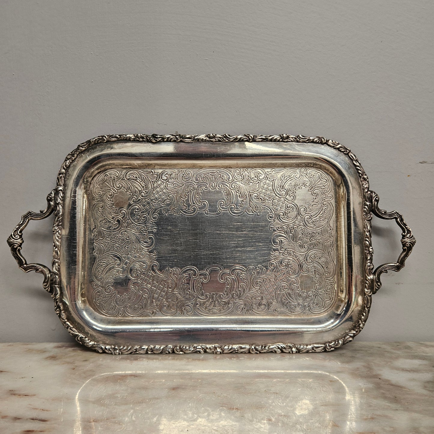 Vintage Sheffield Silver Plated Tray