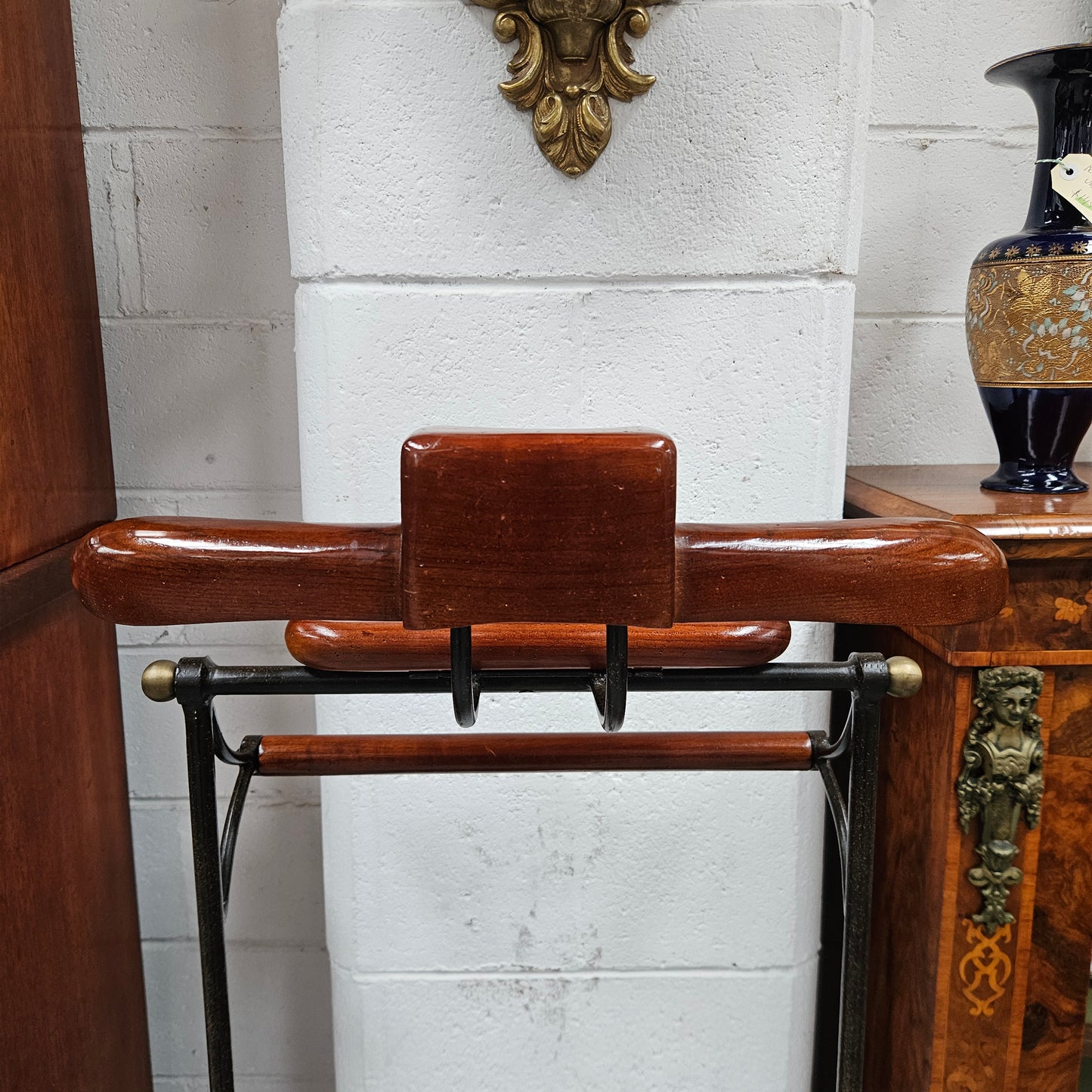 Impressive Cast Iron & Wooden Valet Stand