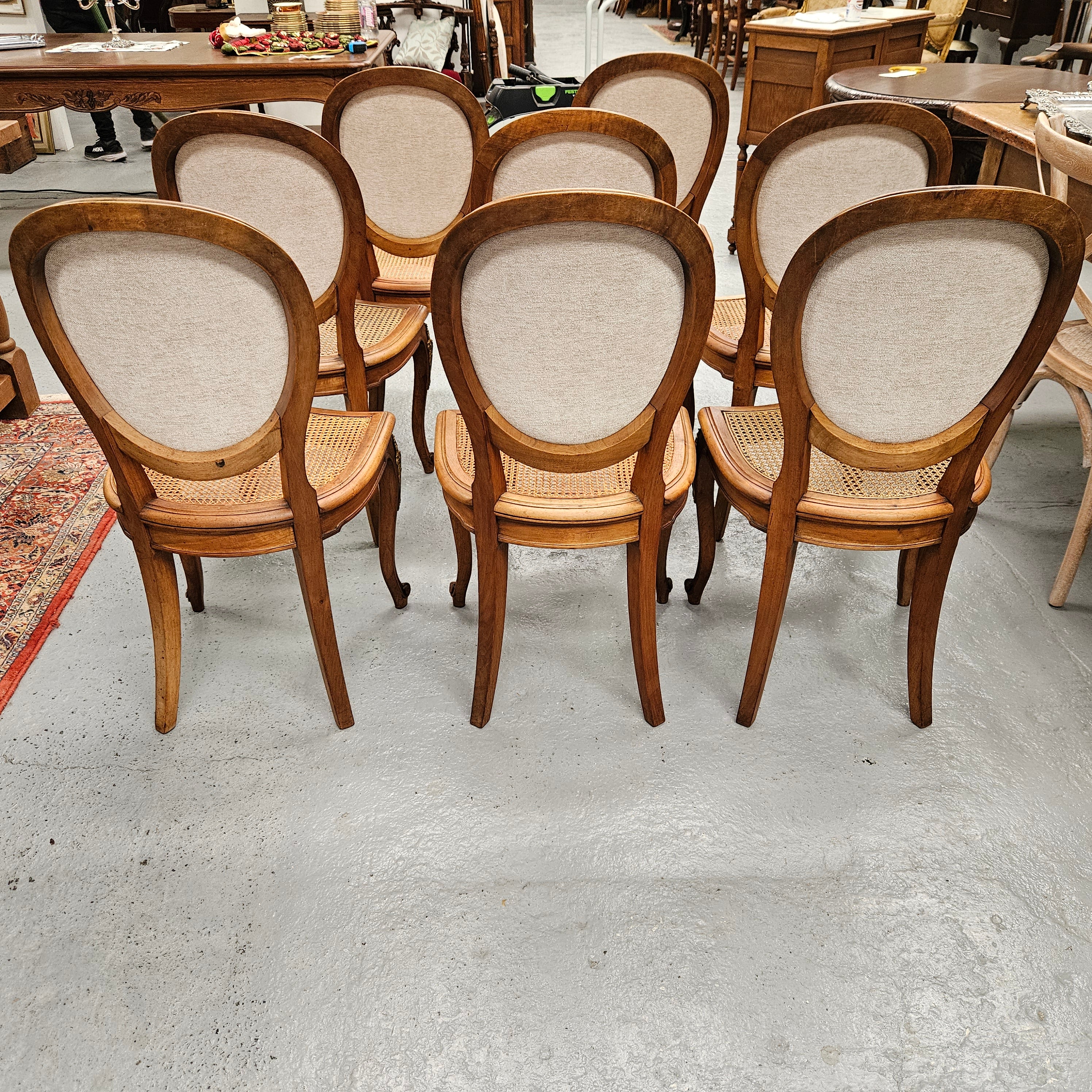 French Louis XV Style Cane/Upholstered Dining Chairs | Antique & Vintage | Moonee Ponds Antiques | Australia Wide Delivery
