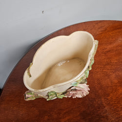 Victorian Pink Rose Pottery Flower Vase