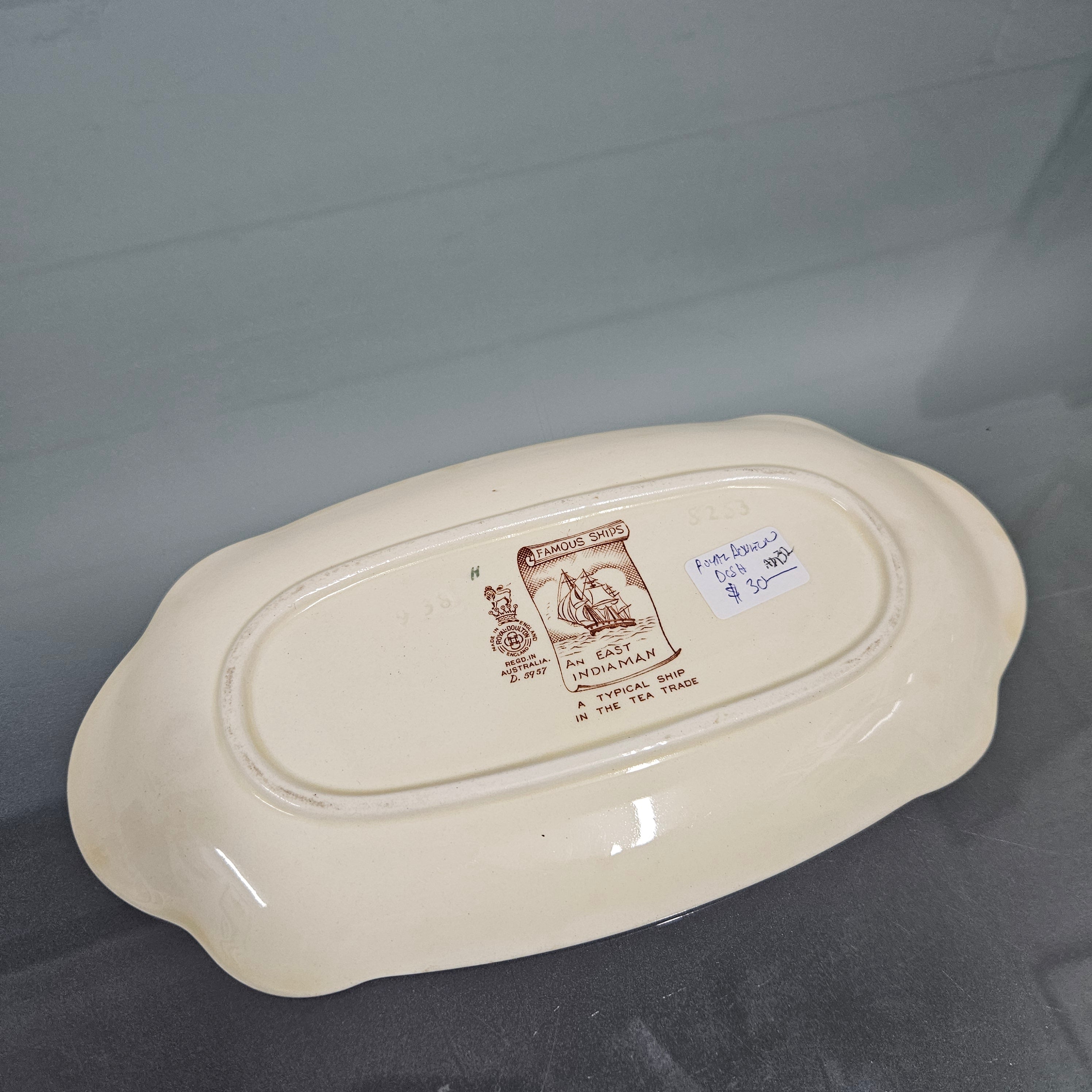 Royal Doulton Dish Featuring A Sailing Ship | Antique & Vintage | Moonee Ponds Antiques | Australia Wide Delivery