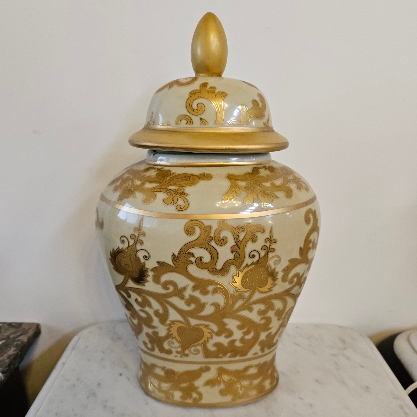 Decorative Porcelain Vase & Lid