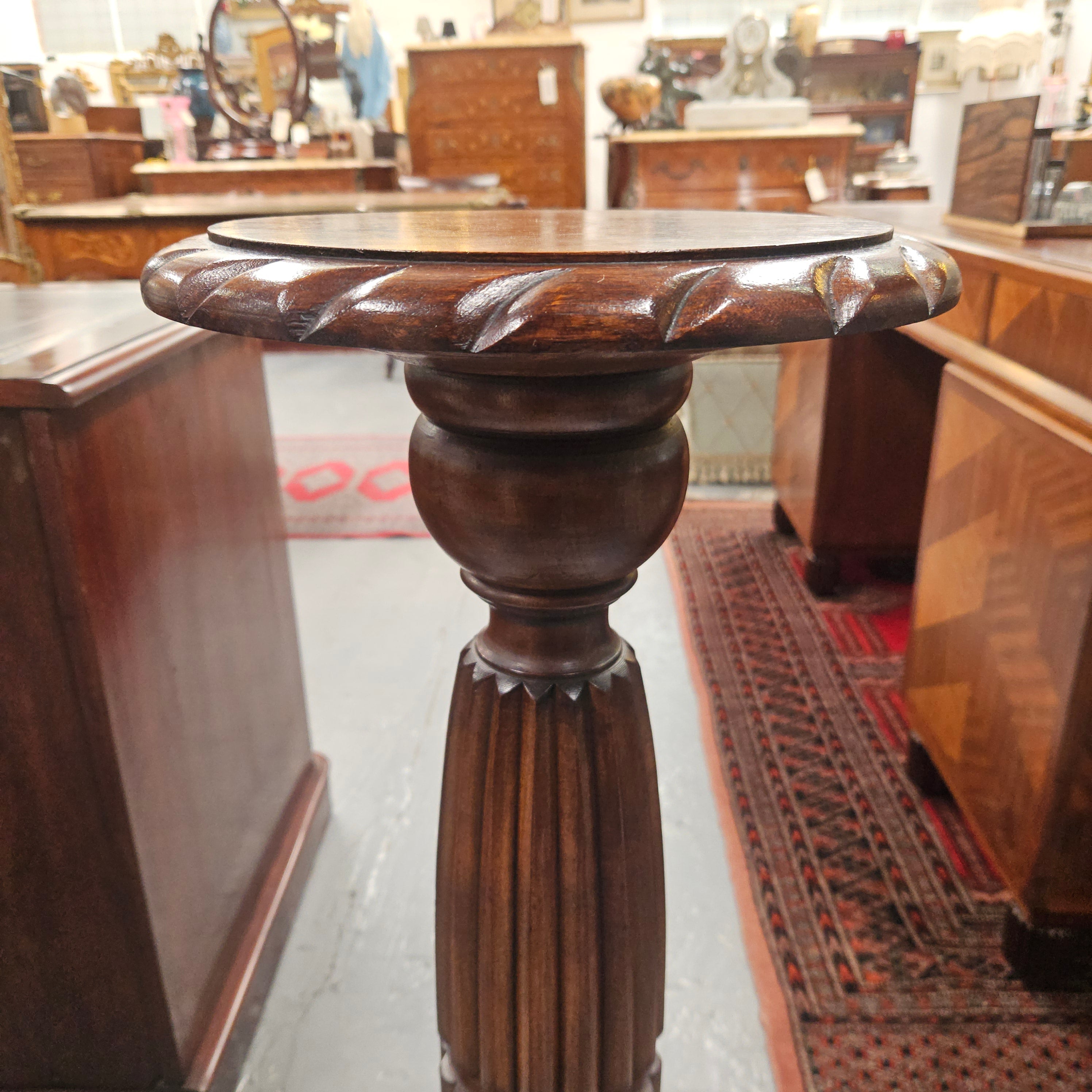 Antique Walnut Wooden Pedestal | Antique & Vintage | Moonee Ponds Antiques | Australia Wide Delivery