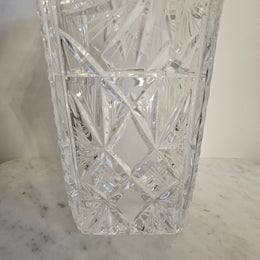 Large Hand Cut Crystal Vase