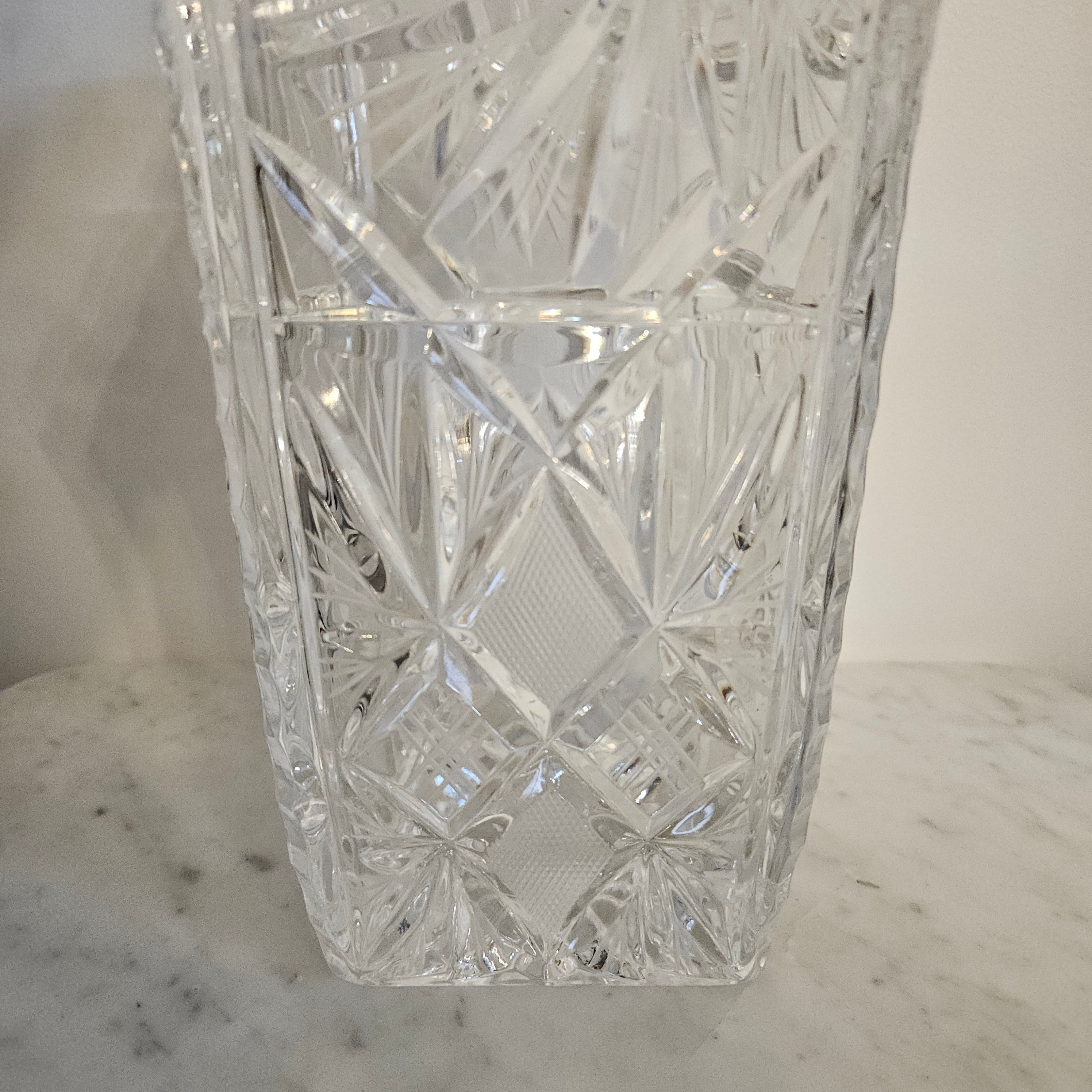 Large Hand Cut Crystal Vase | Antique & Vintage | Moonee Ponds Antiques | Australia Wide Delivery