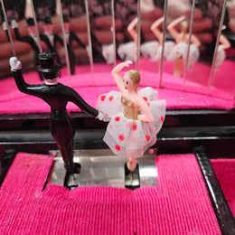 Vintage Japanese Lacquer , Abalone Shell & Gilt Painted  Musical Jewellery Box