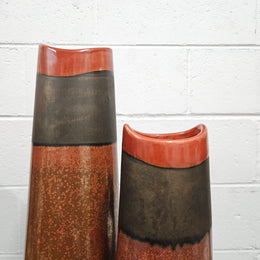 Pair of Tall Pottery Hand Made Vases