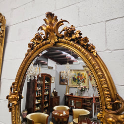 19th Century Gilt Louis XV Style Oval Bevelled Mirror | Antique & Vintage | Moonee Ponds Antiques | Australia Wide Delivery