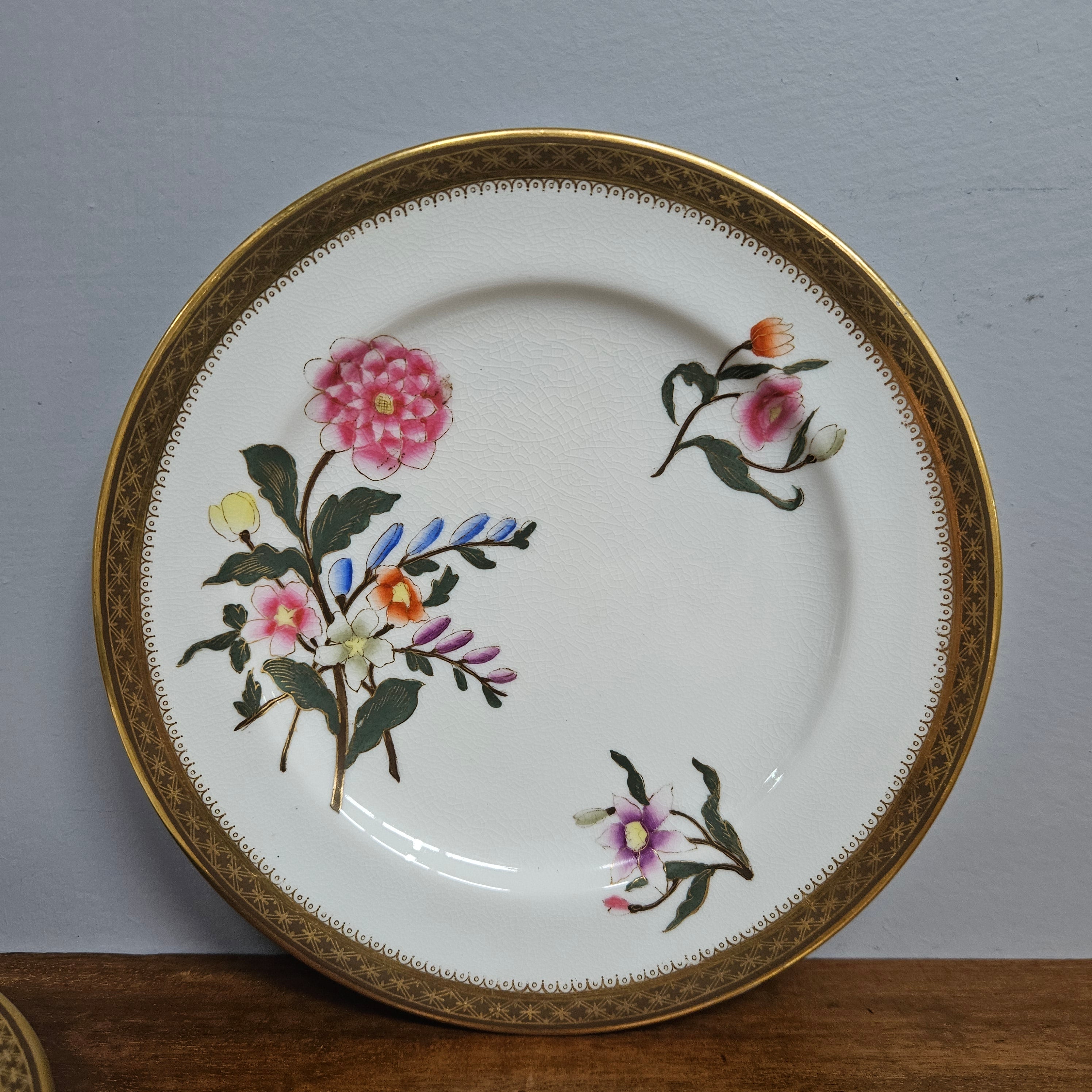 Set 6 Antique Royal Worcester Hand Painted & Gilded Plates | Antique & Vintage | Moonee Ponds Antiques | Australia Wide