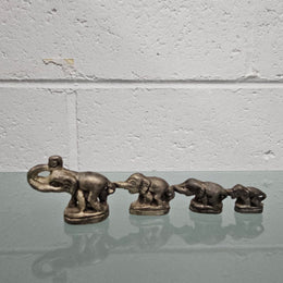 Silvered Bronze Elephant Herd