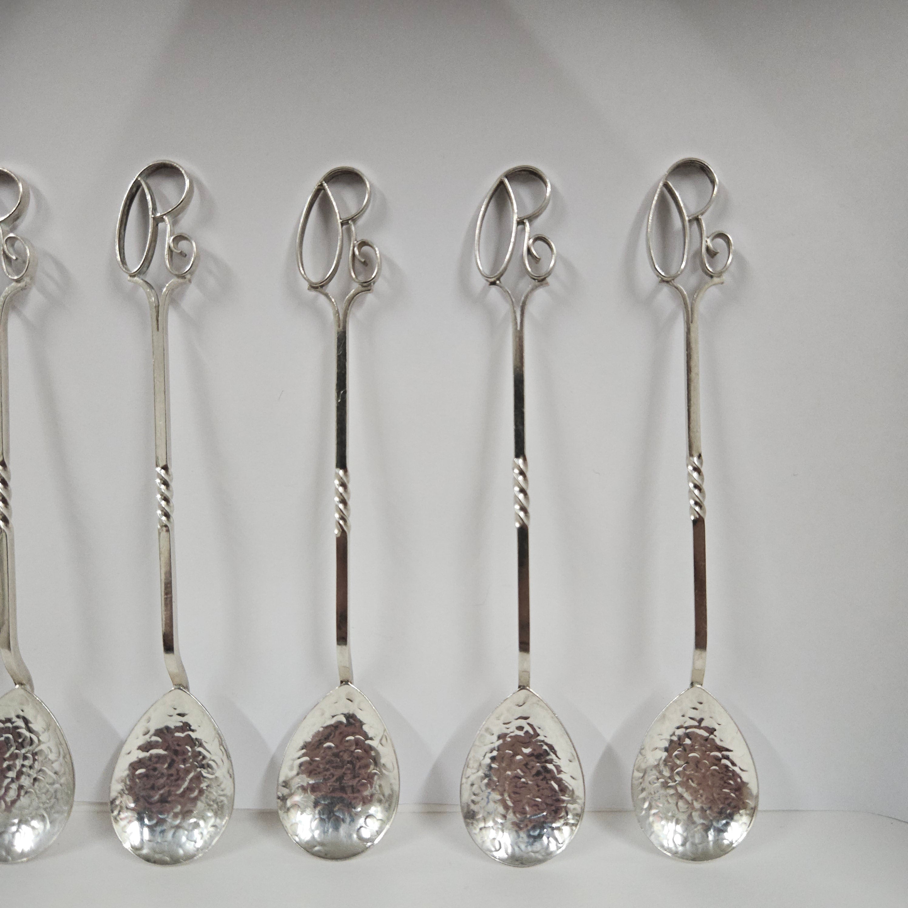 Set of 6 Sargison's (Hobart, Tasmania) Australian Arts & Crafts Sterling Silver Coffee Spoons | Antique & Vintage | Moonee Ponds Antiques | Australia Wide Delivery