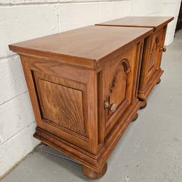 Pair of French Oak Gothic Style Bedsides