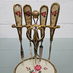 Vintage Five Piece Manicure Set On Stand | Antique & Vintage | Moonee Ponds Antiques | Australia Wide Delivery