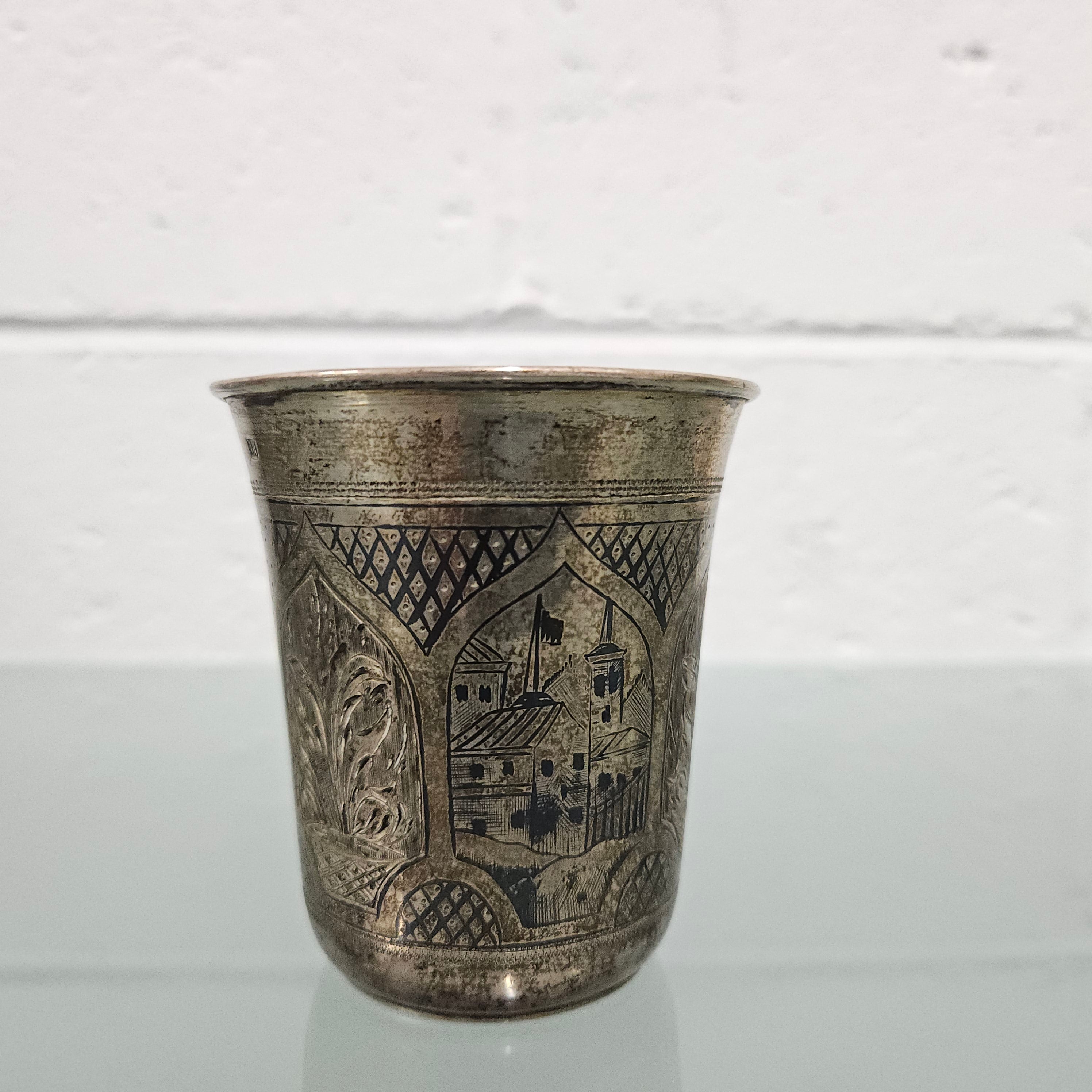 Russian Silver Niello Cup BC1874 | Antique & Vintage | Moonee Ponds Antiques | Australia Wide Delivery