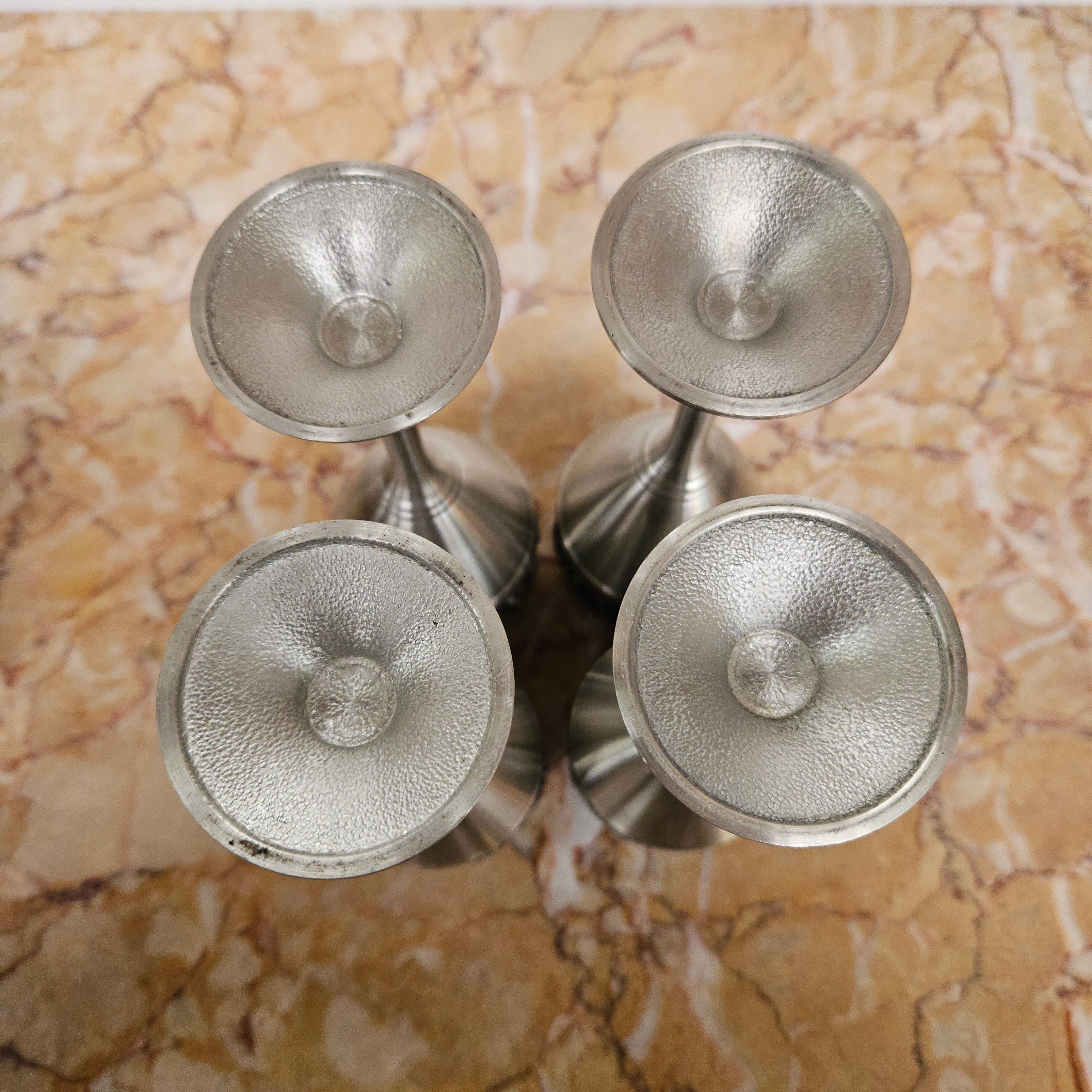 Vintage Pewter Elephants Goblets Set of Four | Antique & Vintage | Moonee Ponds Antiques | Australia Wide Delivery