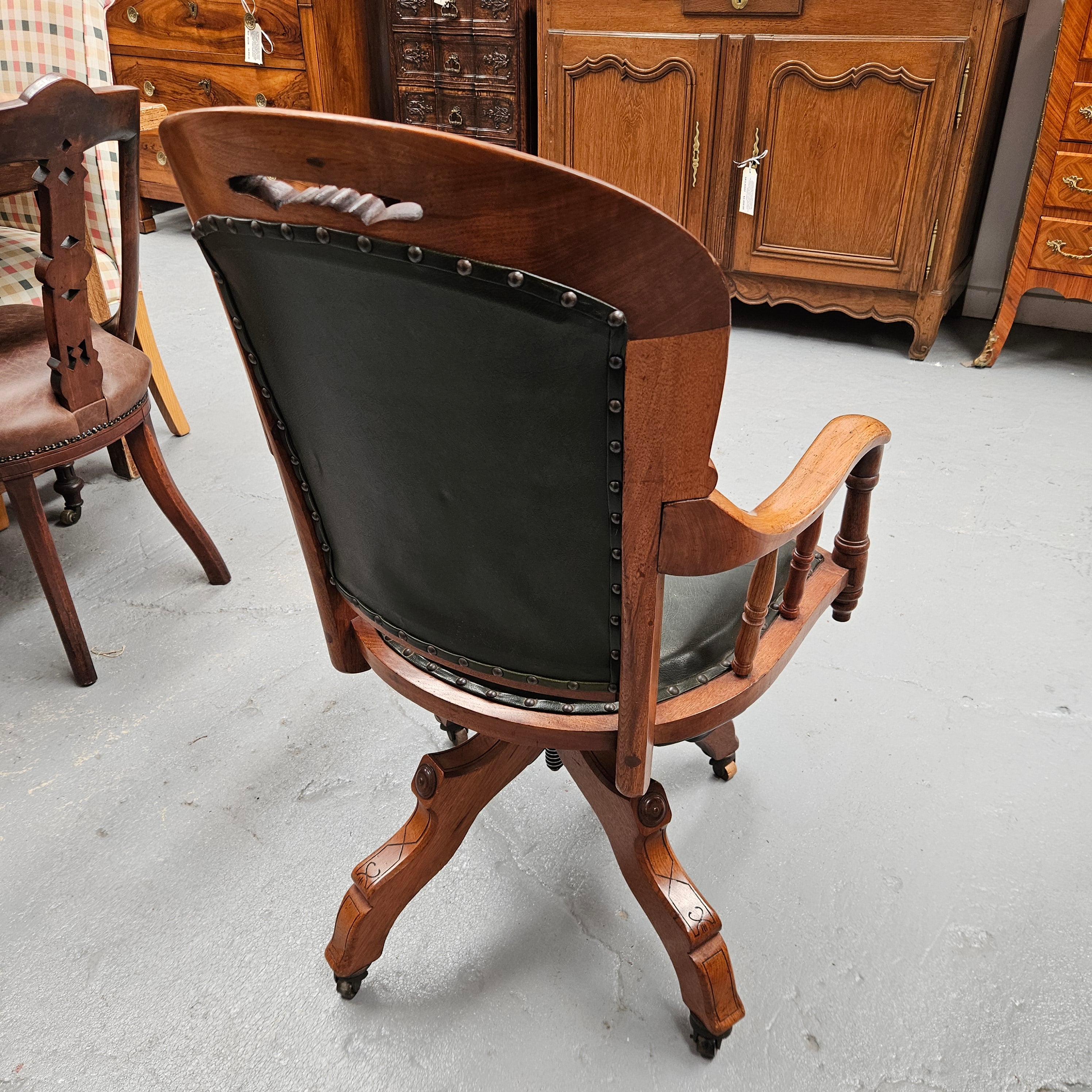 Very attractive Edwardian Mahogany Desk Chair | Antique & Vintage | Moonee Ponds Antiques | Australia Wide Delivery