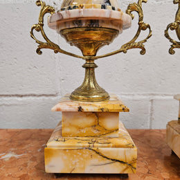 Elegant French Marble & Gilt Brass Cassolettes