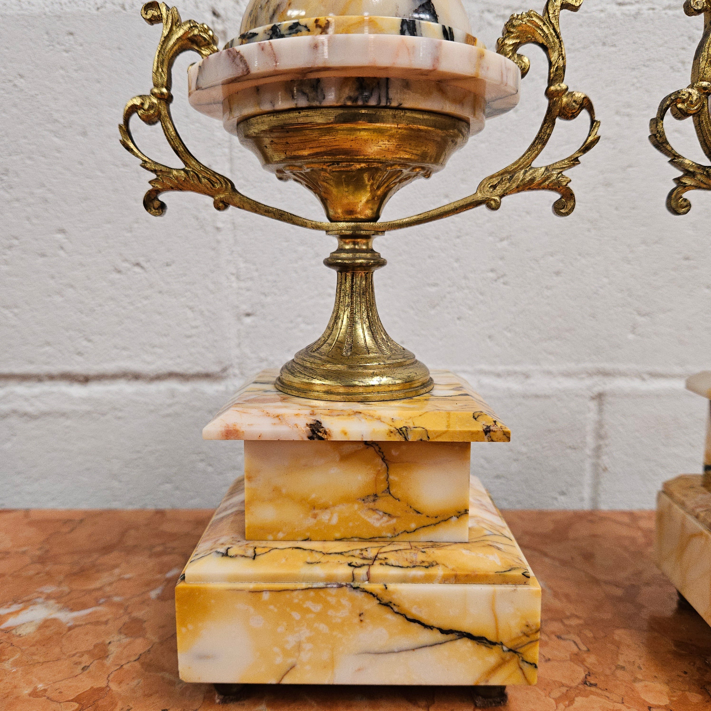 Elegant French Marble & Gilt Brass Cassolettes | Antique & Vintage | Moonee Ponds Antiques | Australia Wide Delivery