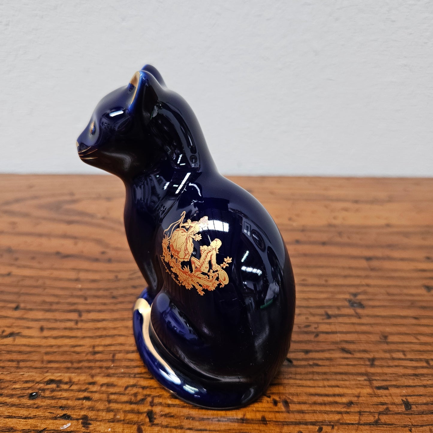 Limoge Cobalt Blue Cat