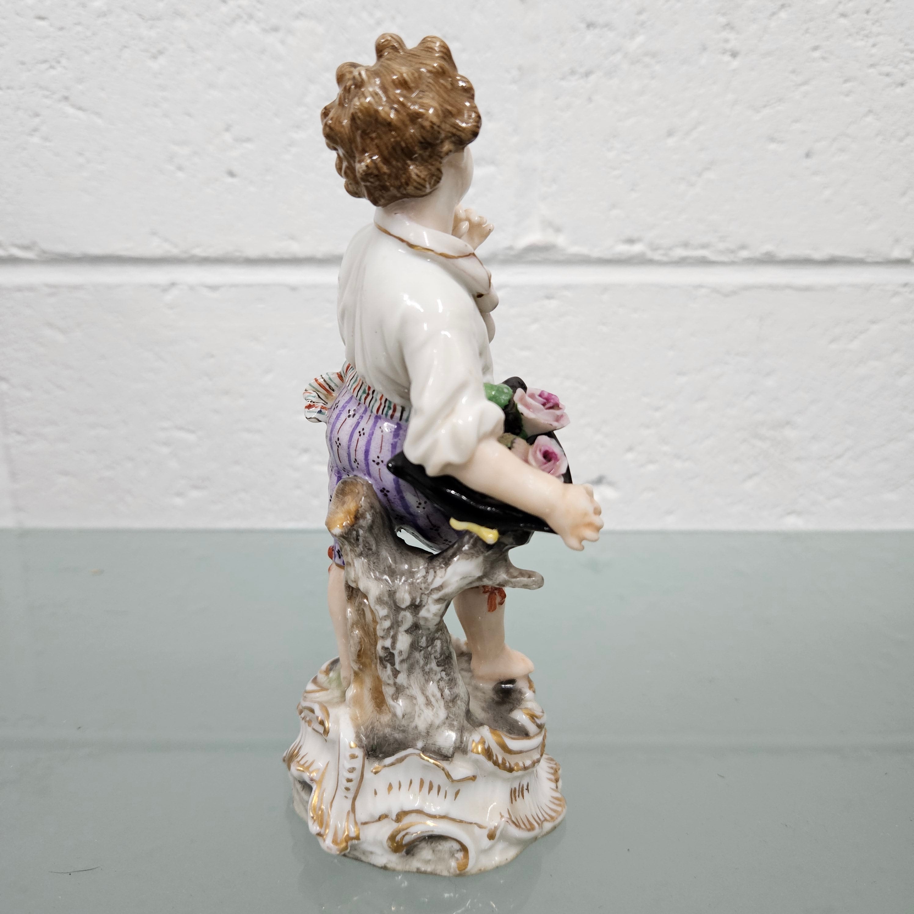 Frankenthal Hard Paste Boy Figurine | Antique & Vintage | Moonee Ponds Antiques | Australia Wide Delivery