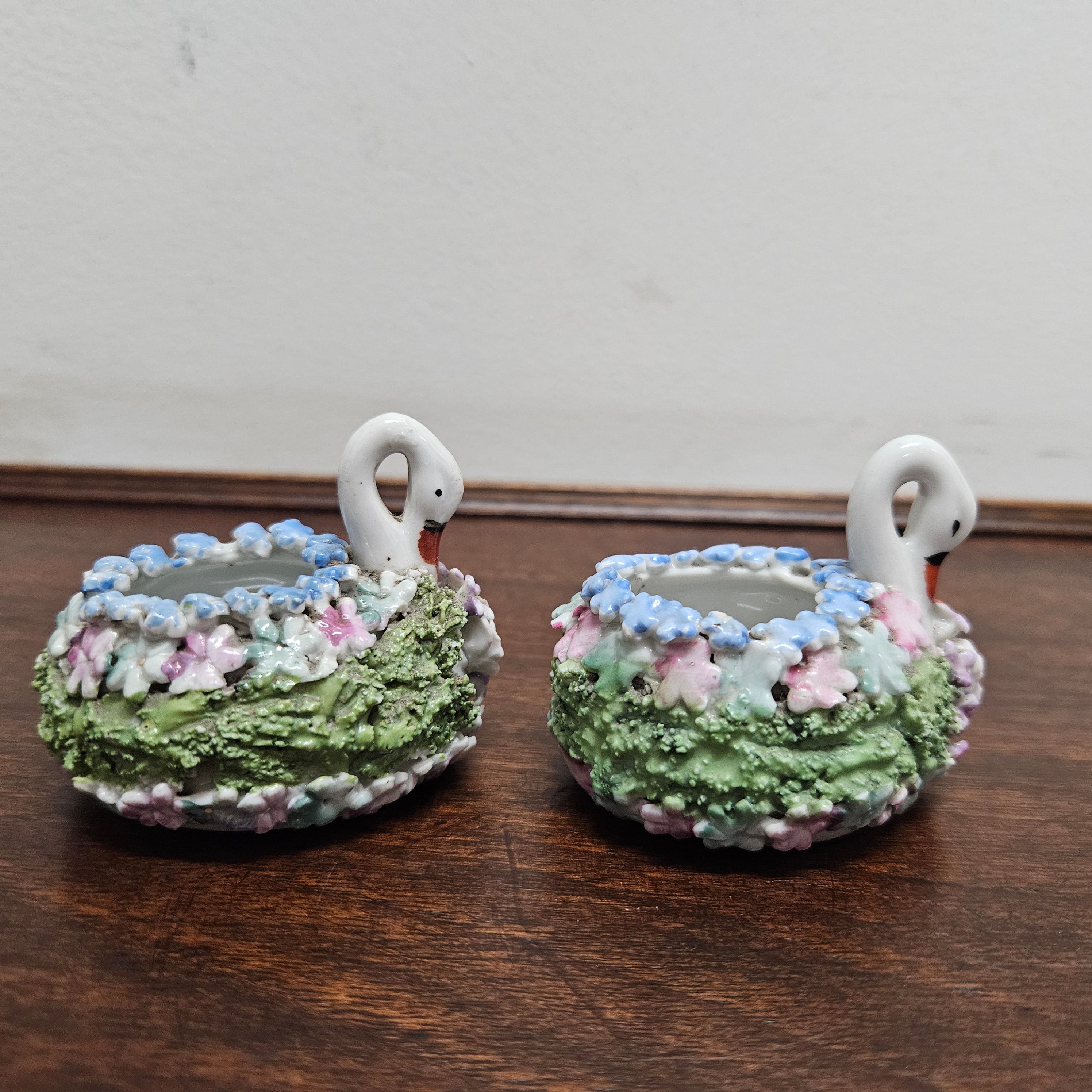 Set of 2 Elfinware Mossware Holders | Antique & Vintage | Moonee Ponds Antiques | Australia Wide Delivery