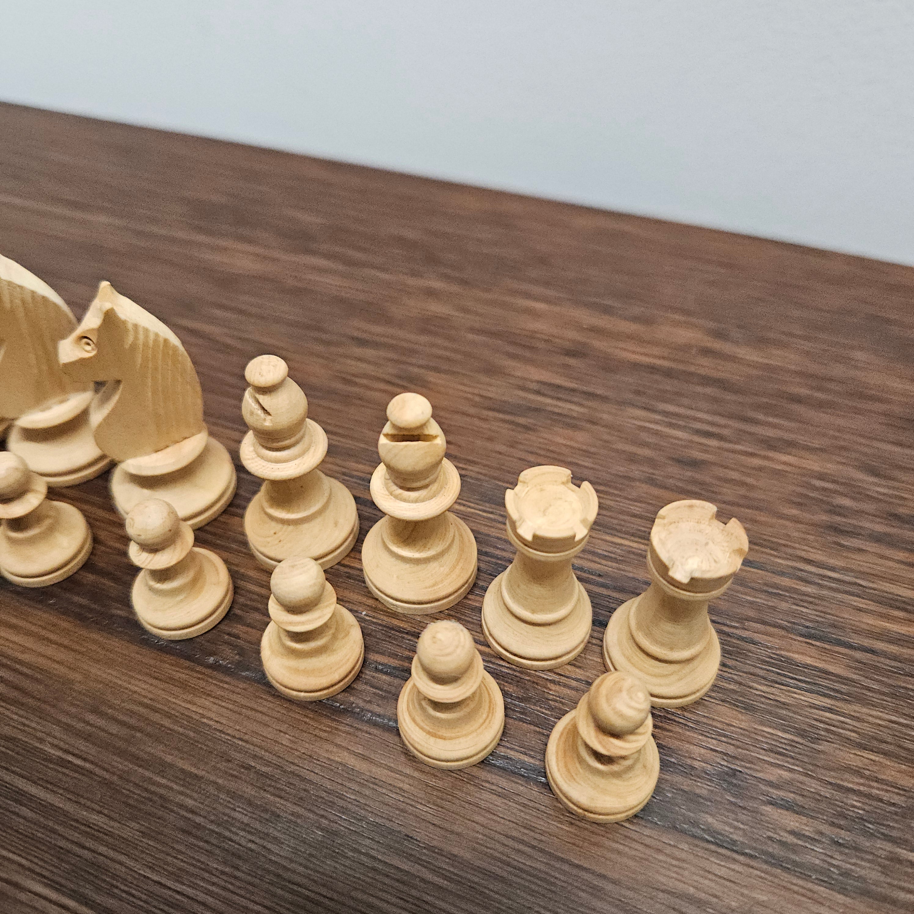 Vintage Wooden French Chess Set In Original Box | Antique & Vintage | Moonee Ponds Antiques | Australia Wide Delivery