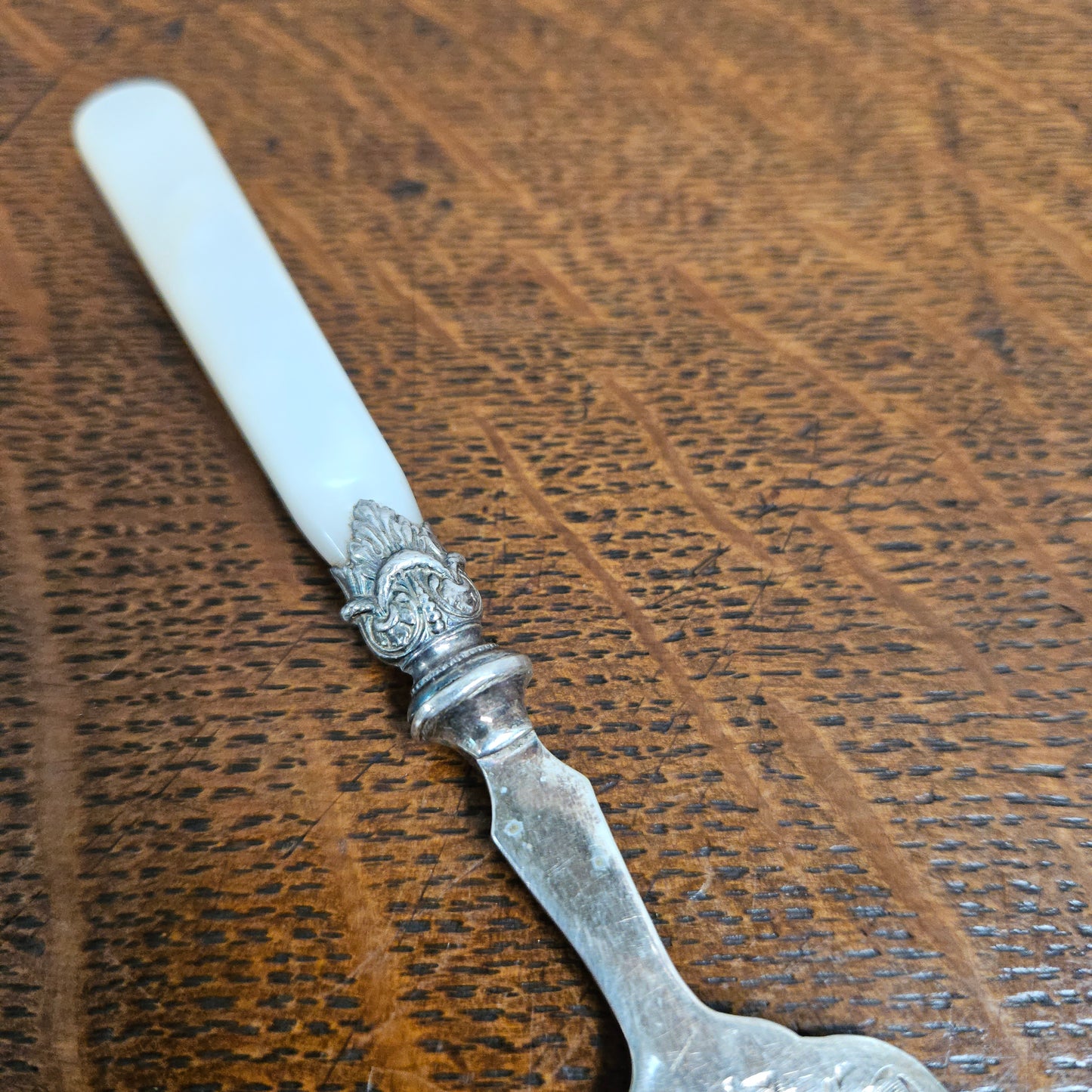 Antique Mother of Pearl & EPNS Silver Bread Fork