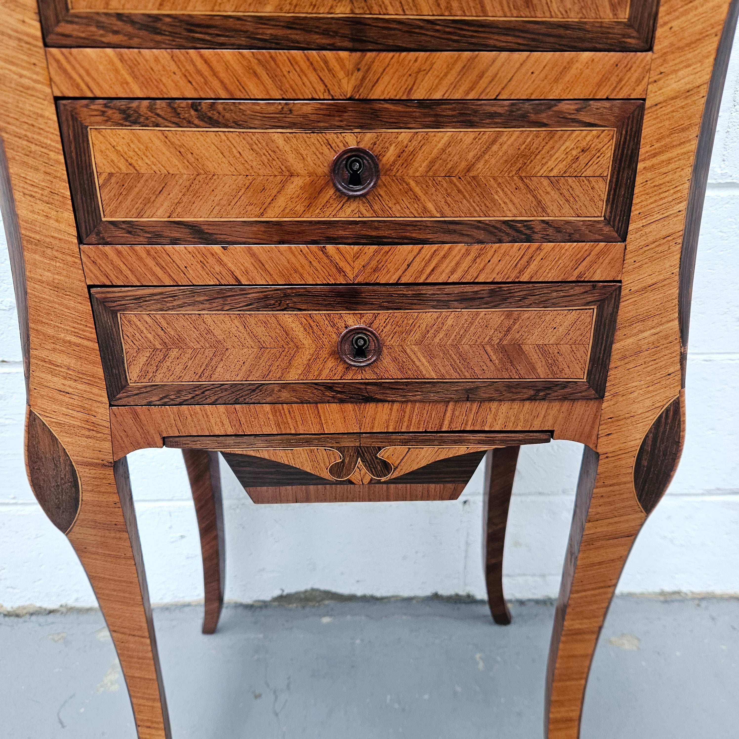 French Louis XVth Rosewood & Kingwood Side Table/Sewing Table | Antique & Vintage | Moonee Ponds Antiques | Australia Wide Delivery