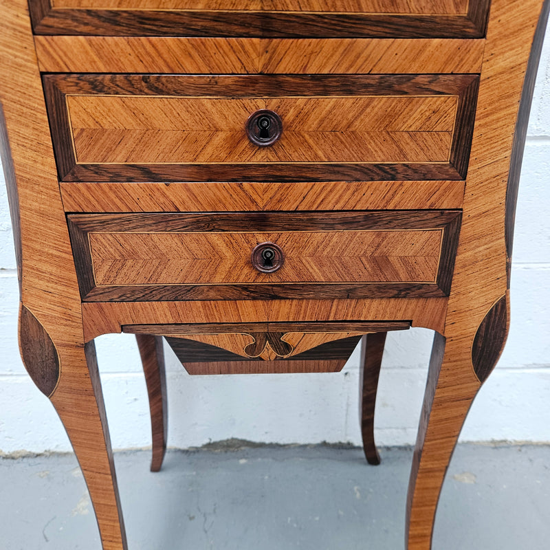 French Louis XVth Rosewood & Kingwood Side Table/Sewing Table